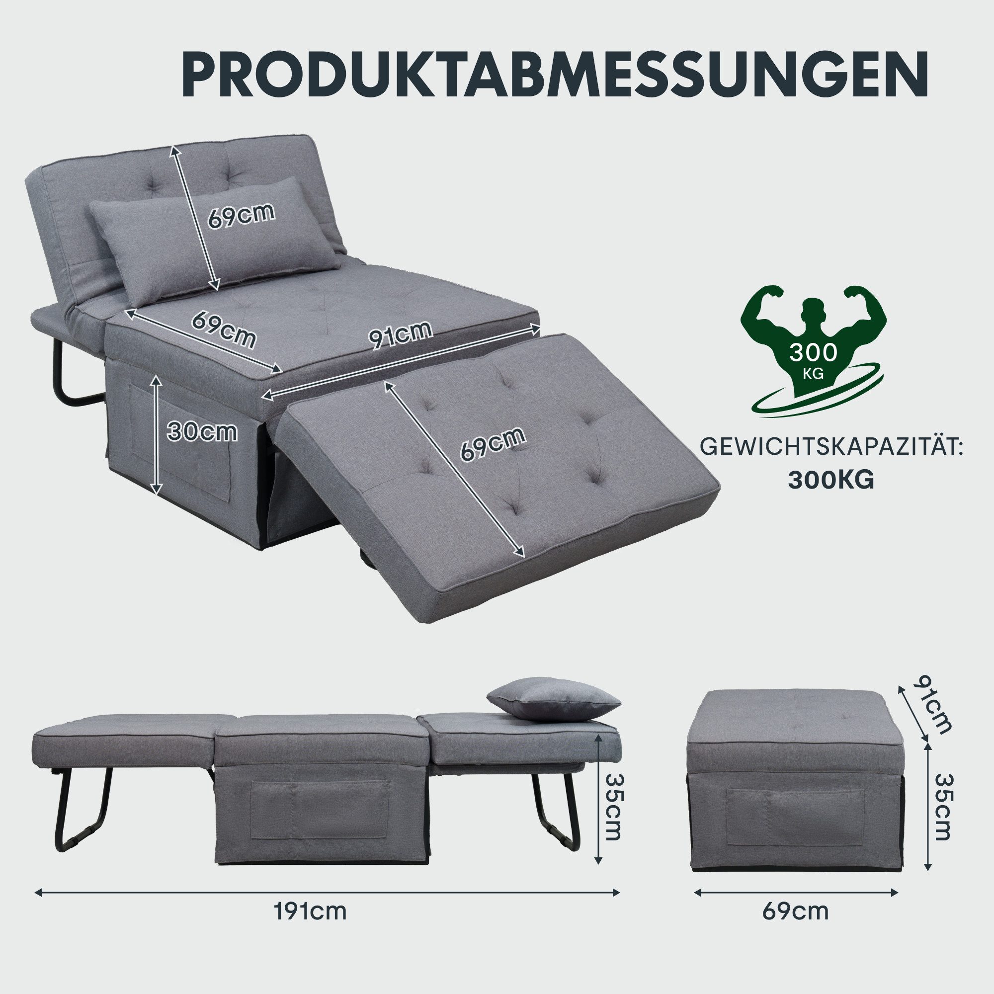 FLEXISPOT Schlafsofa Relaxsessel mit Liegefunktion, Loungesessel, günstig online kaufen