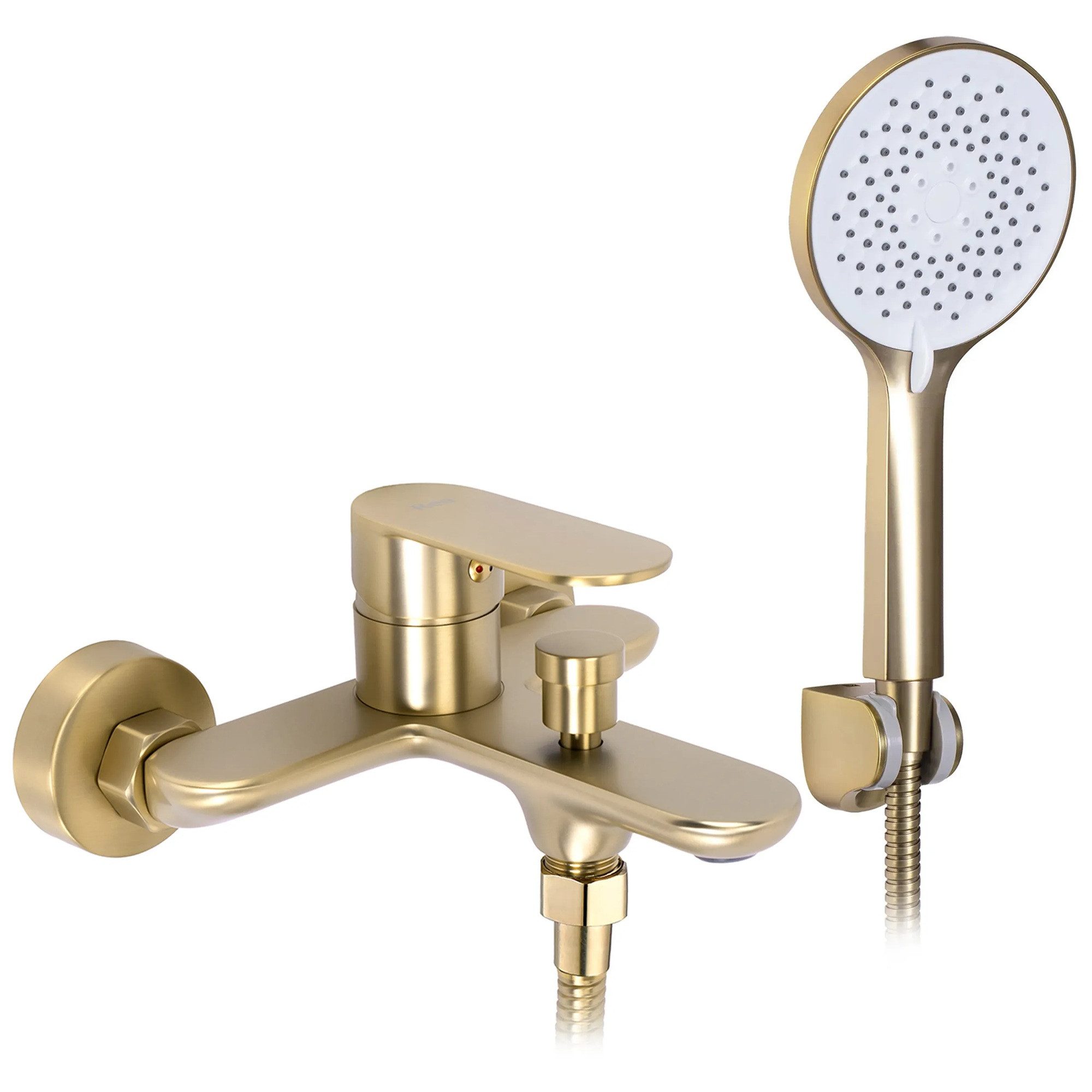 wohnwerk.idee Wannenarmatur Matt Kupfer/Gold Badewannenarmatur Einhebelmischer mit Handbrause