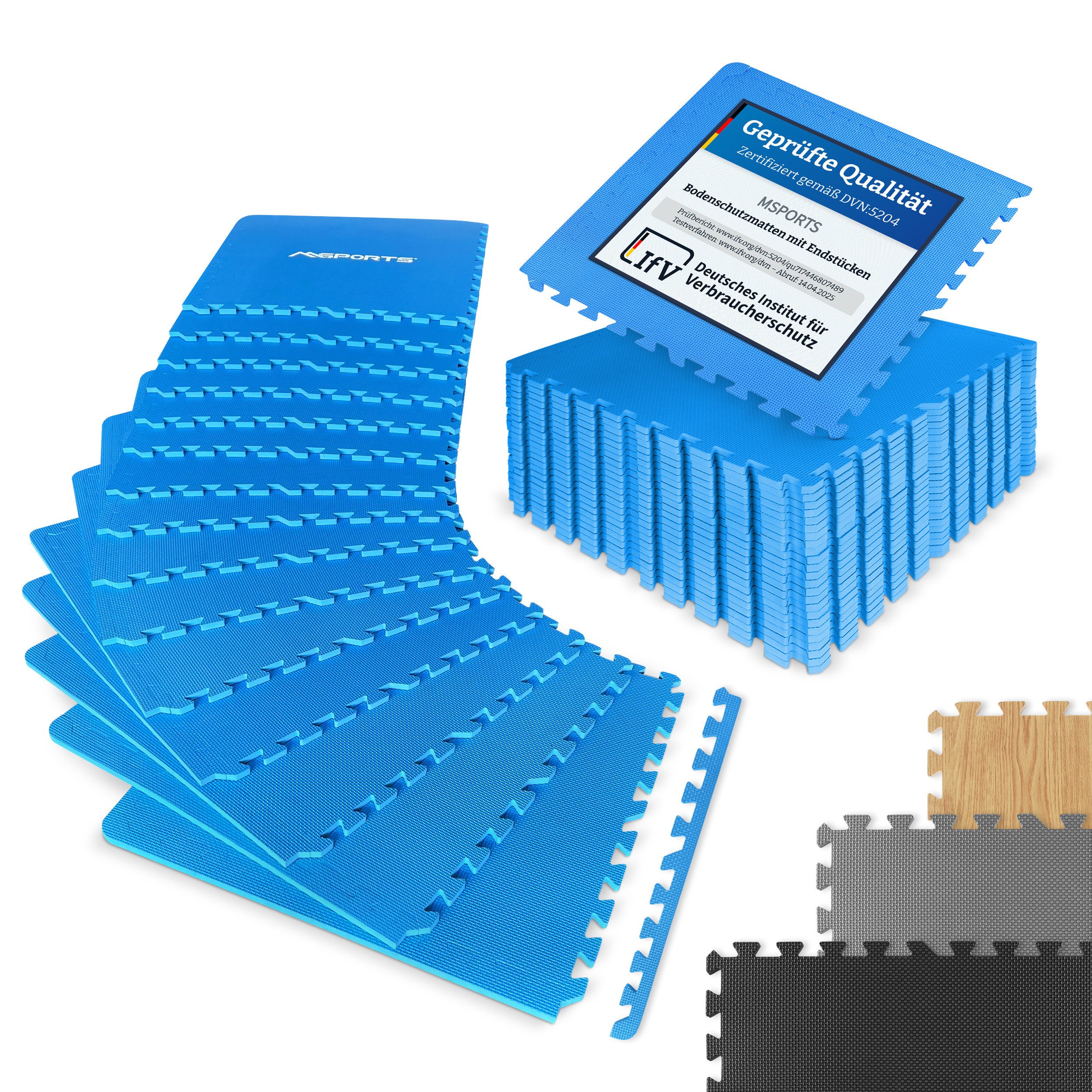MSports® Bodenmatte Bodenschutzmatten Set - 8 Schutzmatten in verschiedenen Farben (8 Schutzmatten)