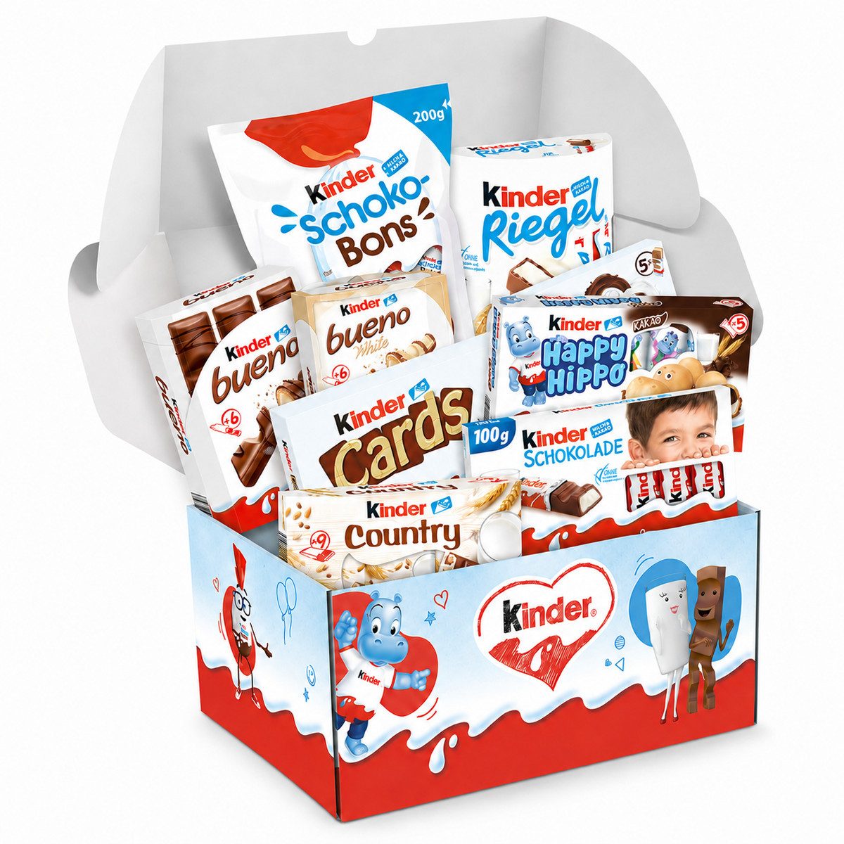kinder Schokolade, Kinder Box mit verschiedenen Kinder Schokoladen Produkten 1200g