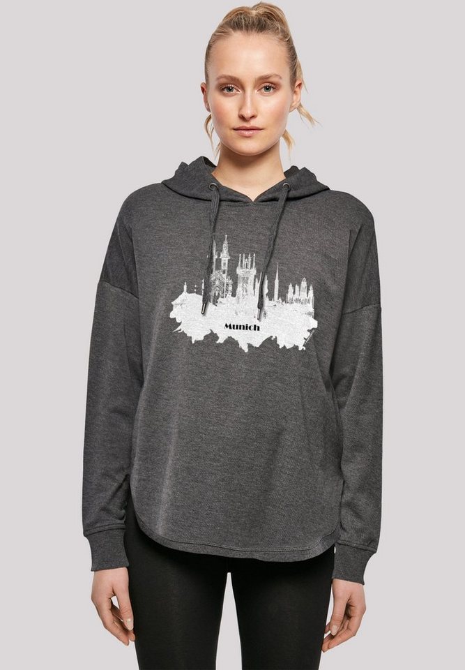 F4NT4STIC Kapuzenpullover Cities Collection - Munich skyline Print, Fällt  weit aus, bitte eine Größe kleiner bestellen