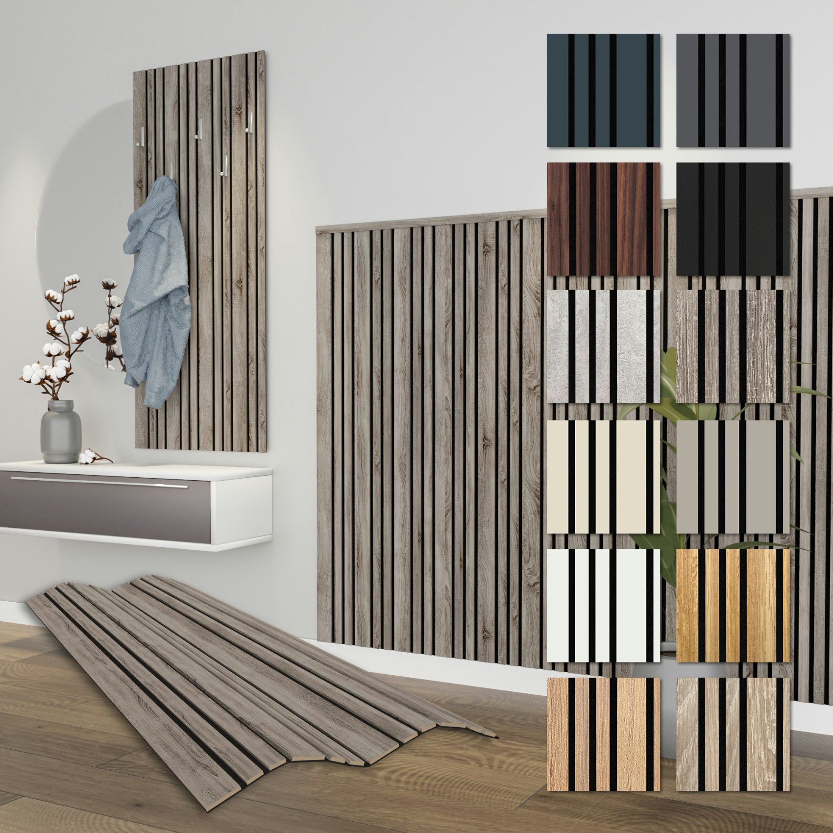 Hexim Wandpaneel, (Akustikpaneele 138,5x60cm Holz Mila günstig online kaufen