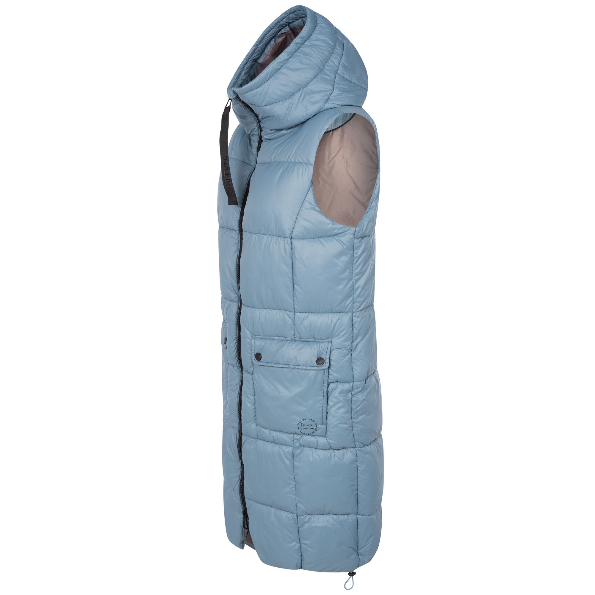 SUBLEVEL Steppweste Damen mit Kapuze Waistcoat lange Winter Weste Bodywarme günstig online kaufen