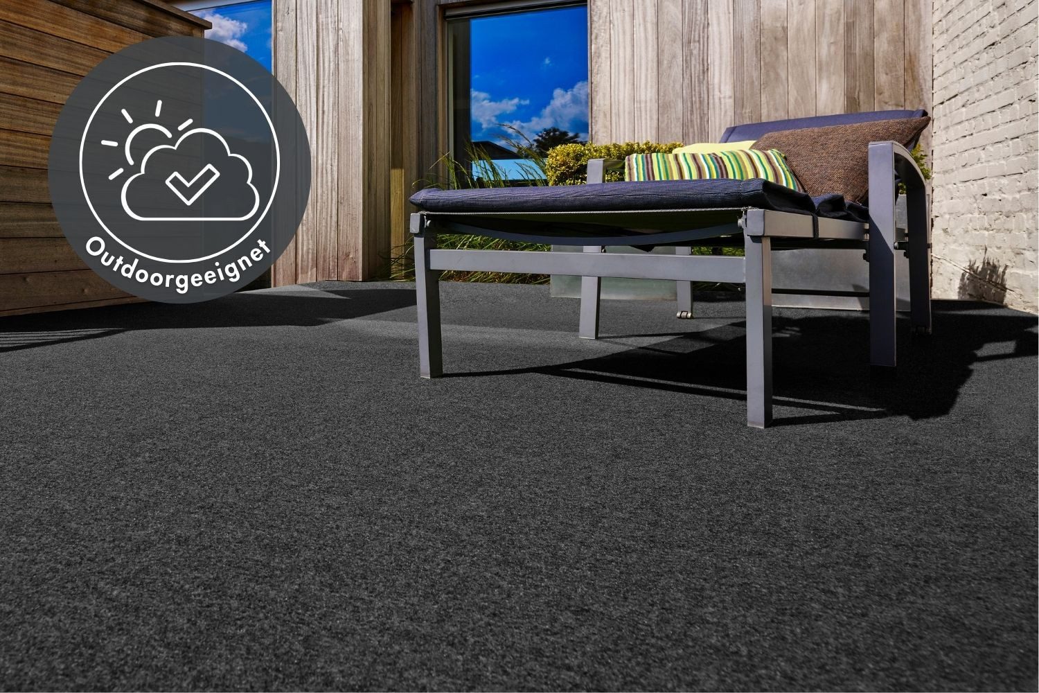 misento Kunstrasen Easy, rechteckig, Höhe: 4 mm, Rasenteppich für Balkon und Terrasse mit Drainage-Noppen