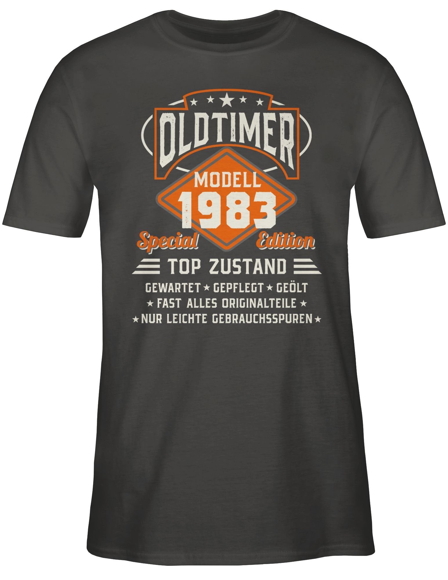 Shirtracer T-Shirt Dunkelgrau Geburtstag 40. Modell 1983 Oldtimer 02