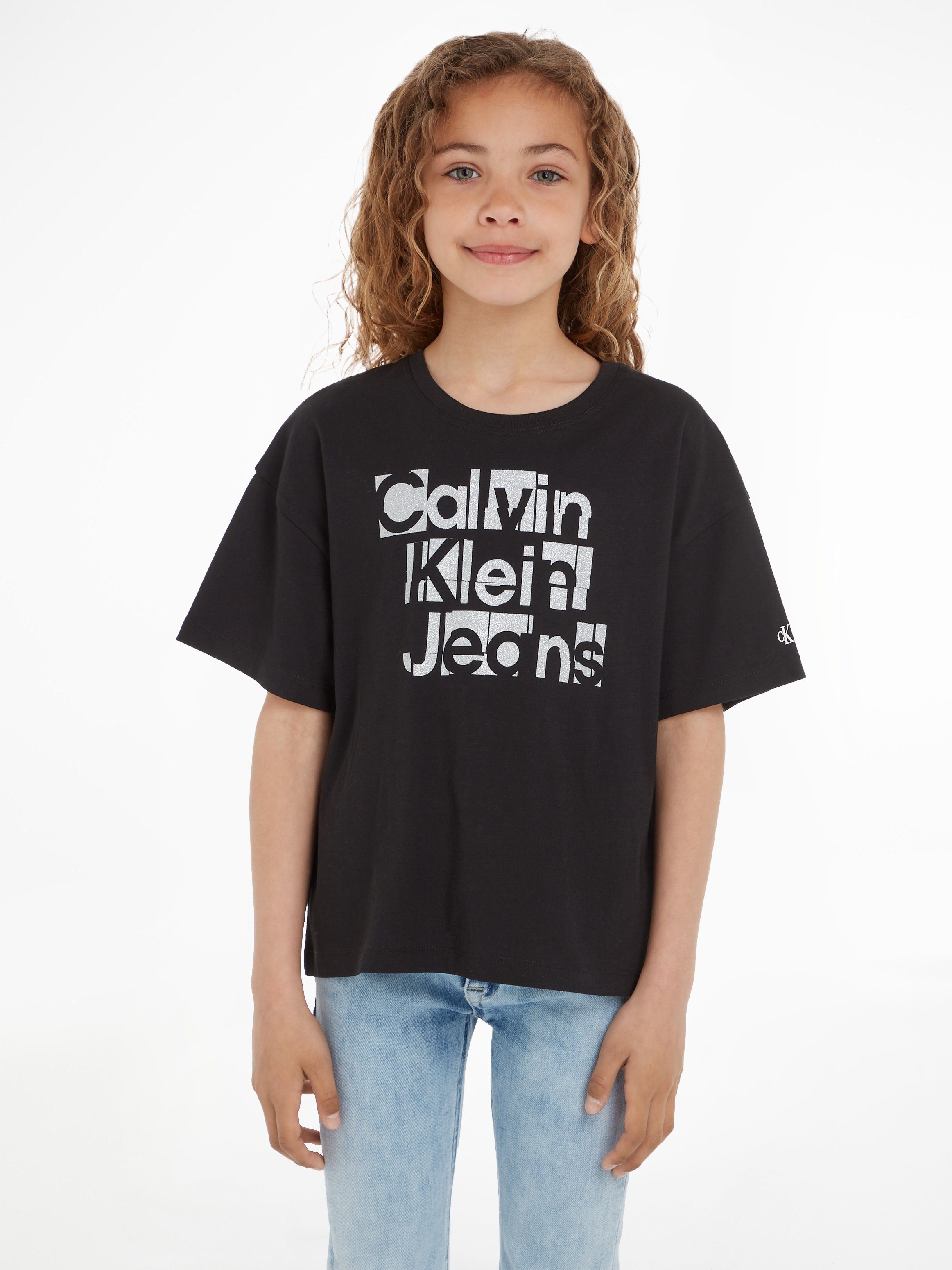 Calvin Klein Jeans T-Shirt METALLIC CKJ BOXY T-SHIRT mit Logodruck