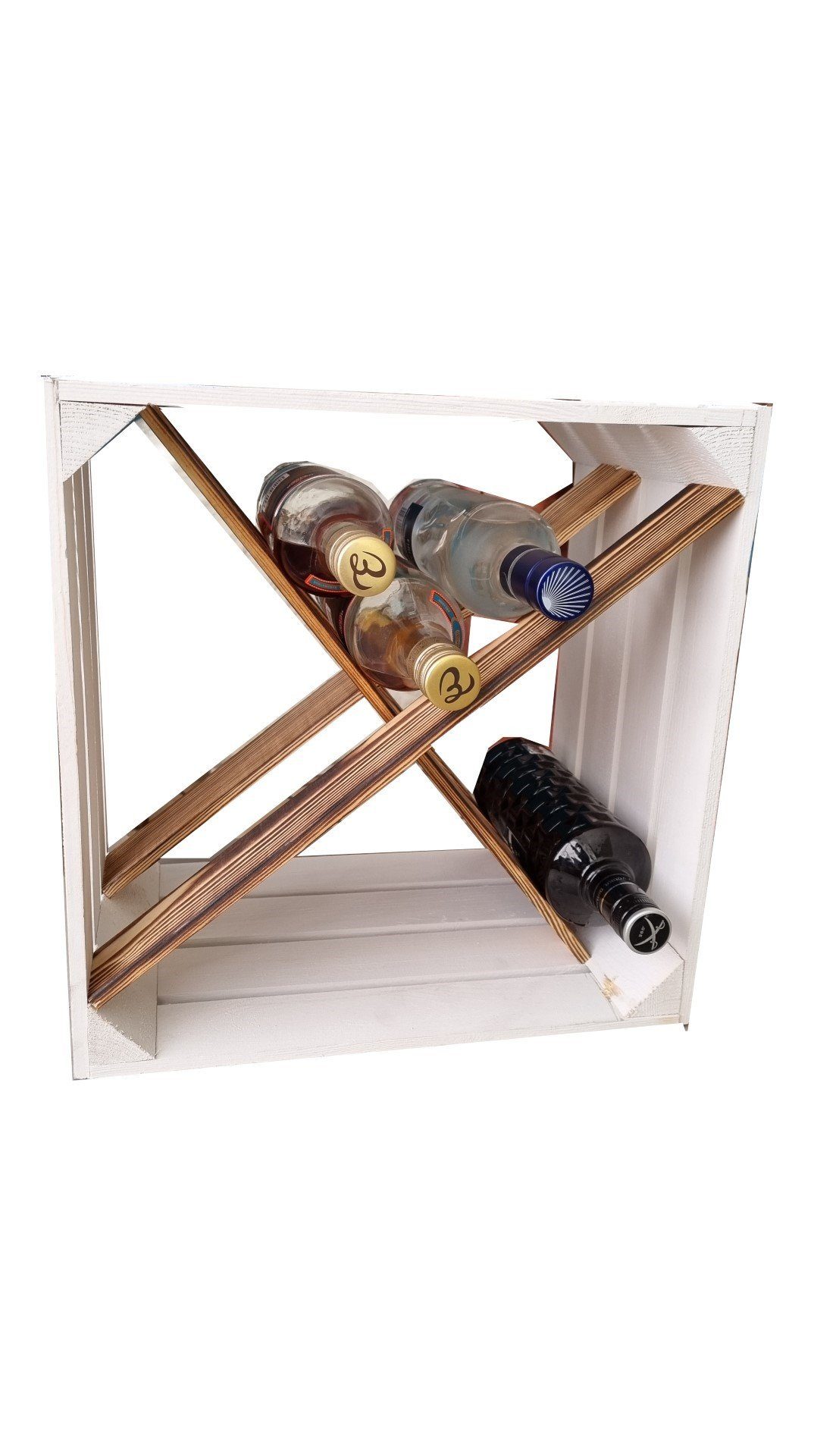 Teramico Weinregal Weinregal Holz Weinkiste 40x30x40cm "16"er Weiß, Weinkis günstig online kaufen