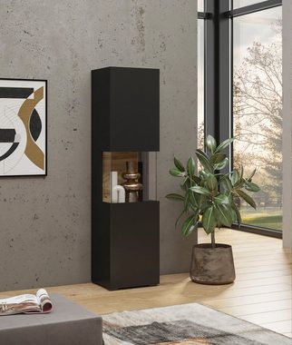 Helvetia Vitrine Ava Höhe 140 cm mit Seitenverglasung