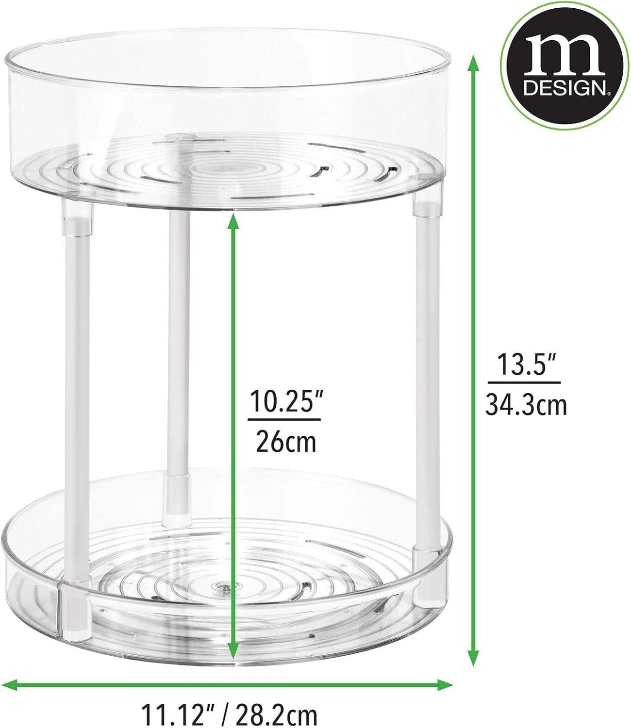 mDesign Badaccessoire-Set mDesign Regal Organizer Ablage Aufbewahrung drehbar 2 Etagen transpa