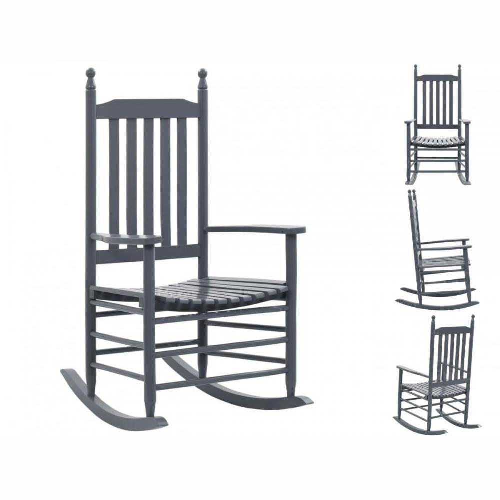 vidaXL Stuhl Schaukelstuhl mit gebogener Sitzfläche Grau Pappelholz Grau | Grau