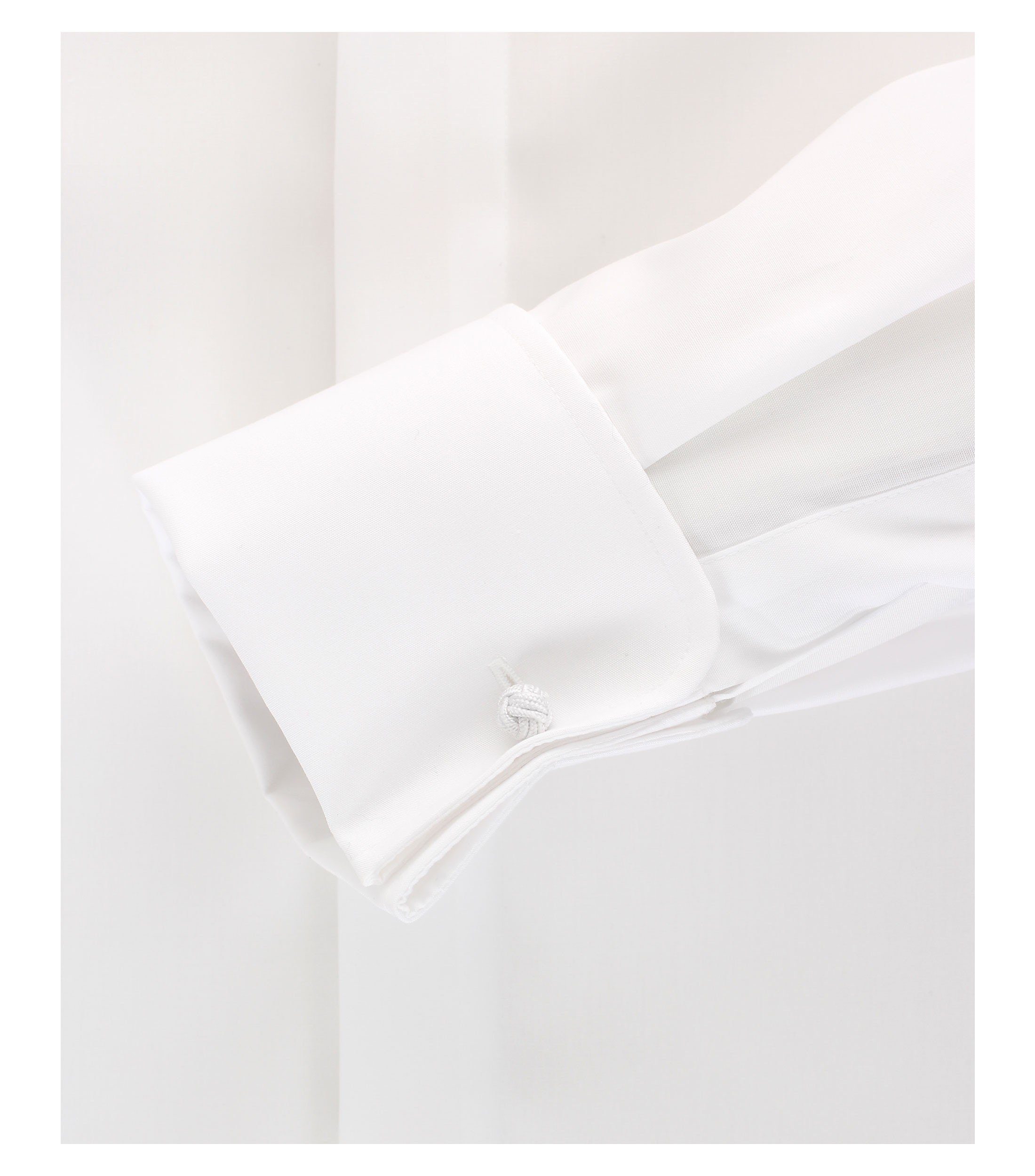 CASAMODA Langarmhemd Festliches Hochzeitshemd Herren Hemd (1-tlg) Langarm Kentkragen Uni Umschlagmanschette regular fit, weiß HL8, 45