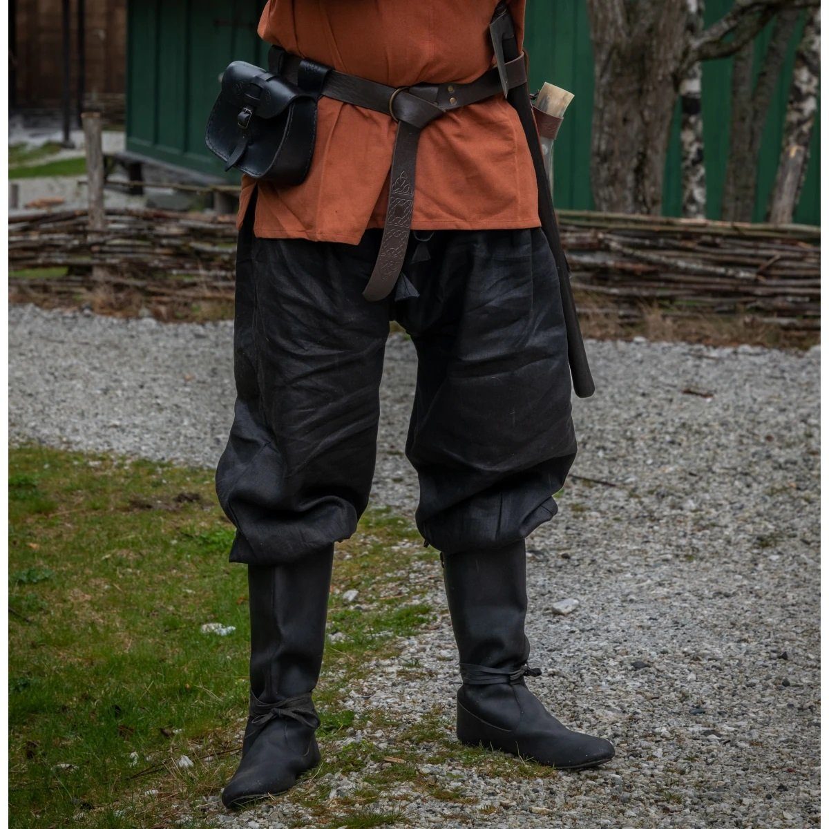Leonardo Carbone Wikinger-Kostüm Wikinger Rushose Leinen "Wodan" Schwarz XXXL