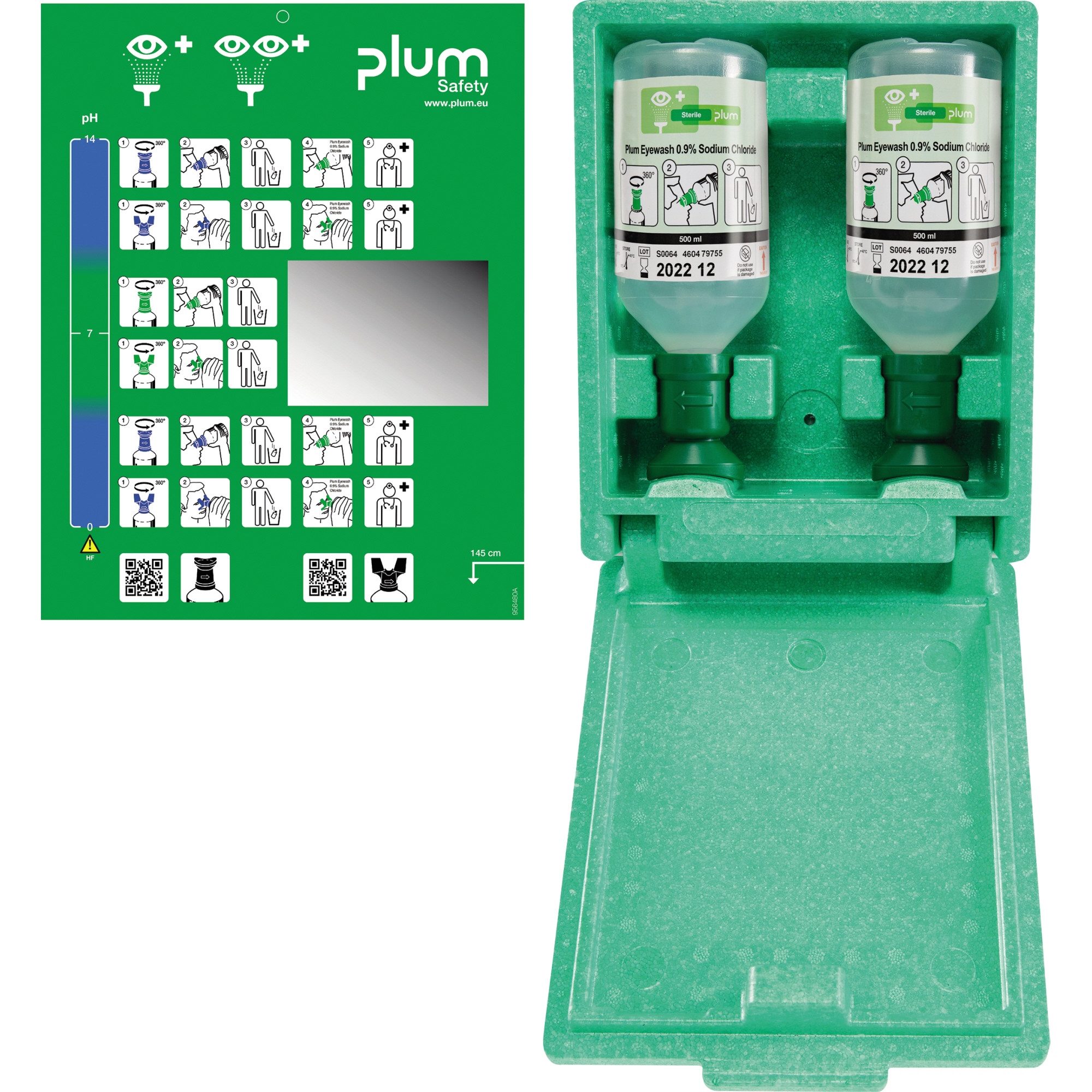 plum Erste-Hilfe-Set Augenspülwandbox 4650 mit 2x500 ml Eyewash