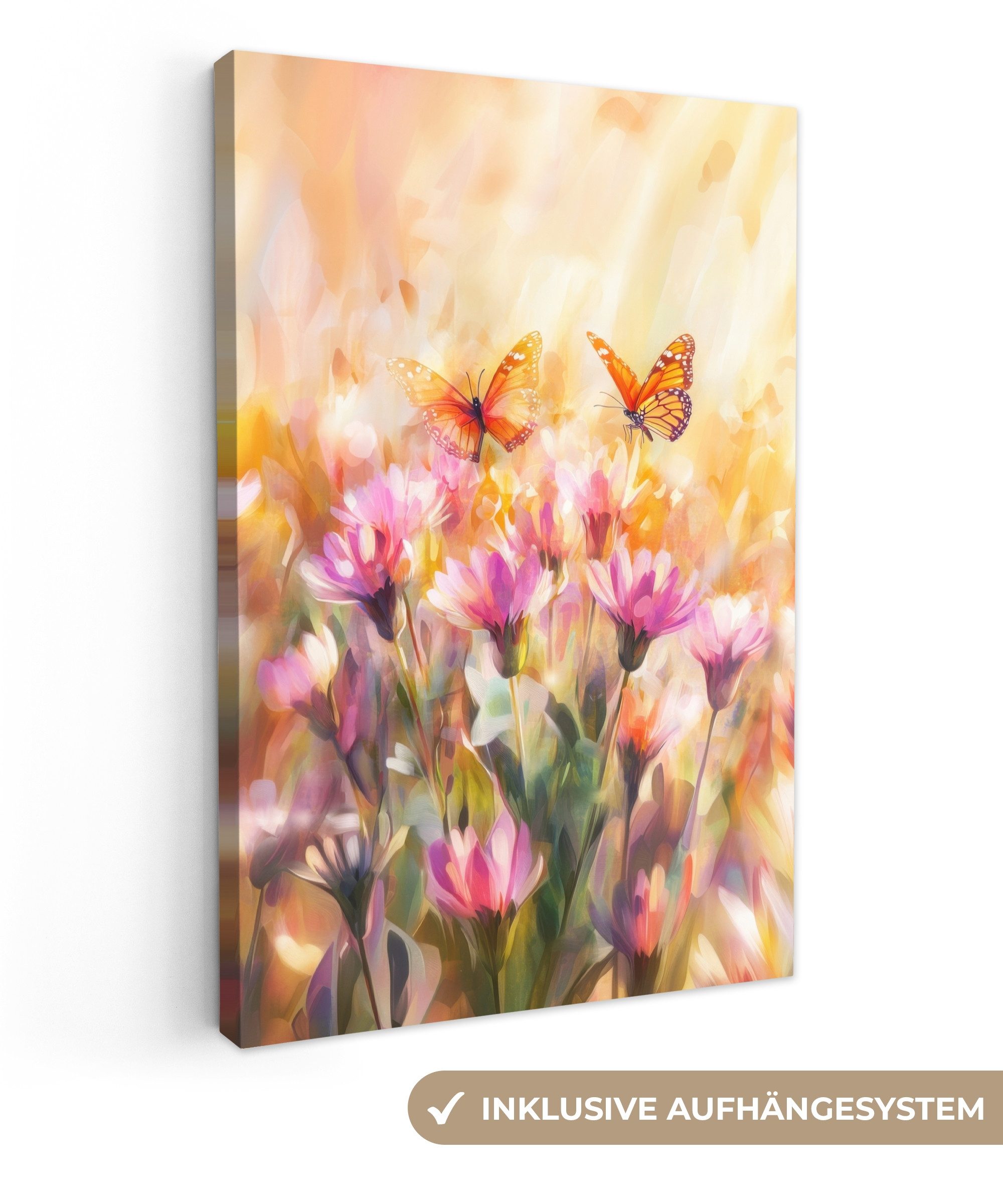 OneMillionCanvasses® Leinwandbild Schmetterlinge - Orange - günstig online kaufen