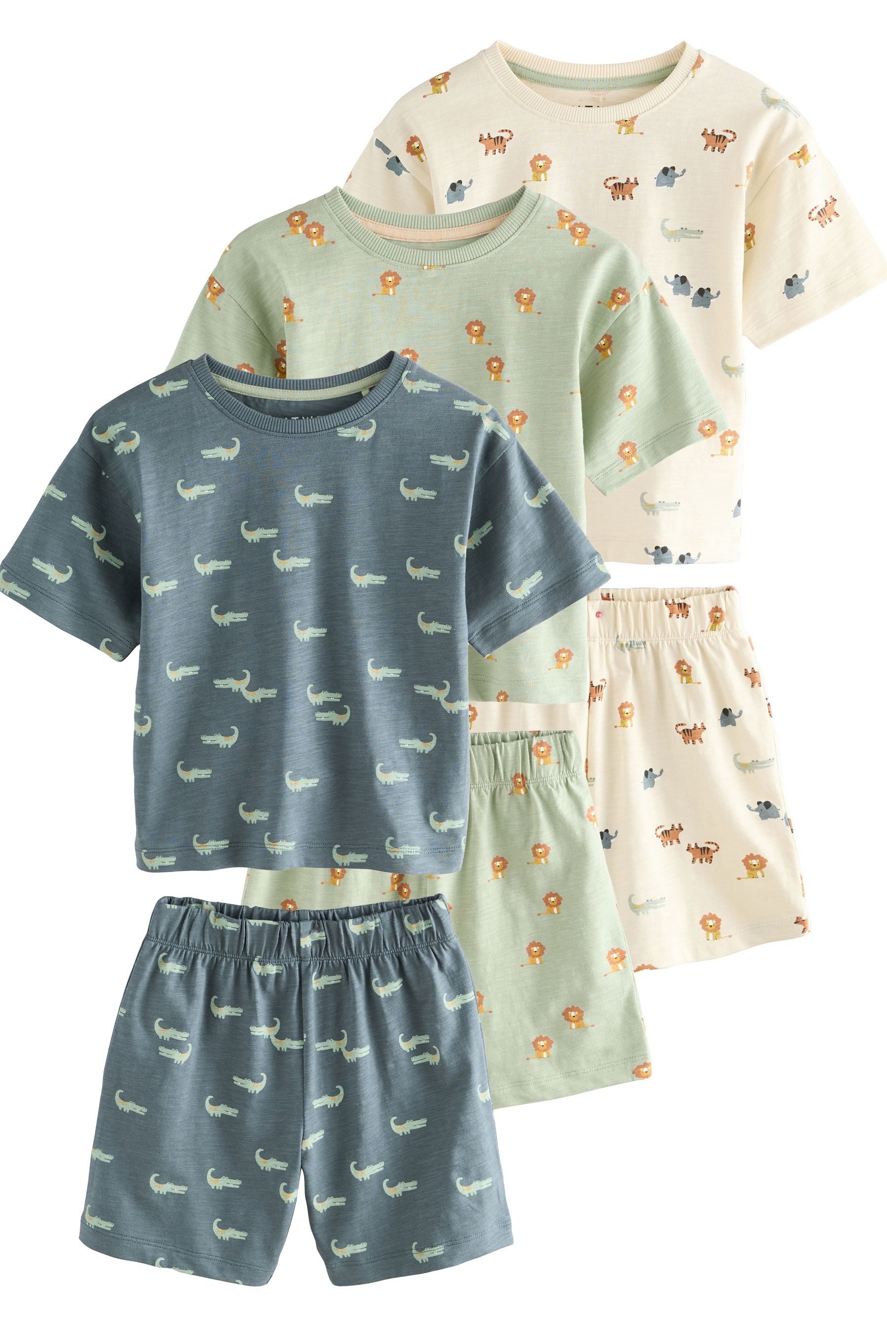 Pyjama Pyjamas mit Shorts aus 100 % Baumwolle, 3er-Pack