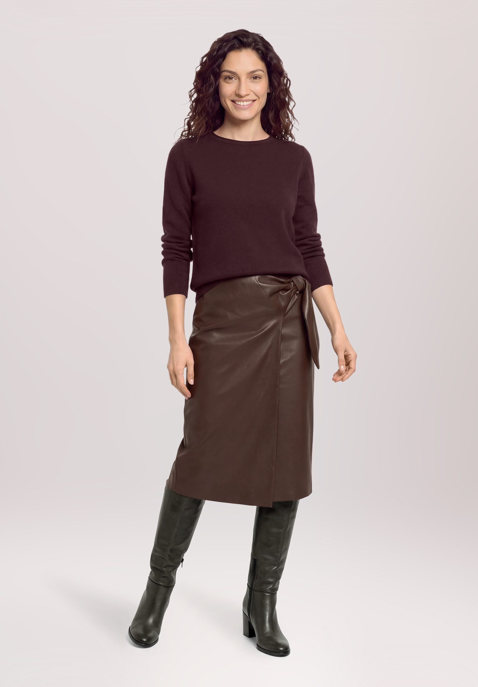 Cartoon Strickpullover Damen mit Rundhalsausschnitt (1-tlg)