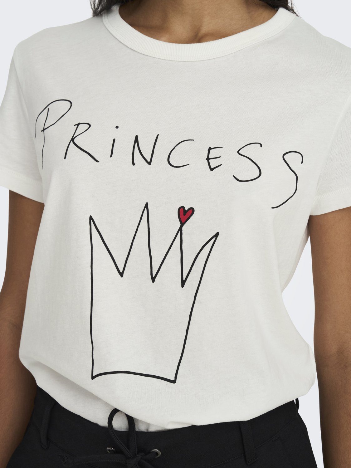 4990 de YONG JACQUELINE Stück T-Shirt Princess Bedrucktes in (2-tlg) 2-er Schwarz-Weiß JDYMICHIGAN Set T-Shirt