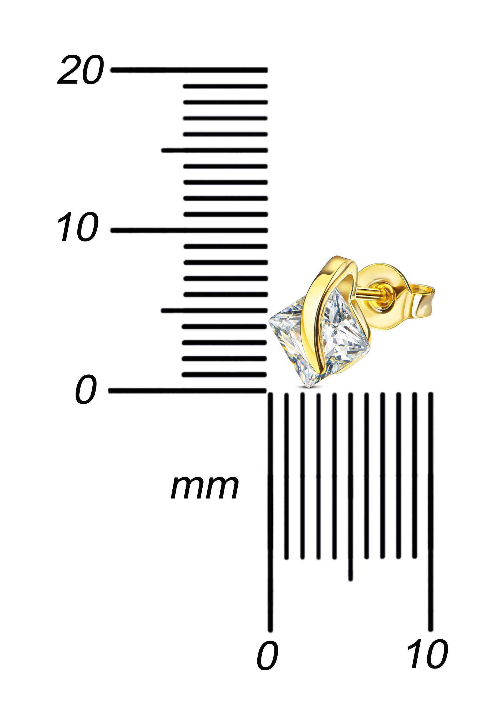 JEVELION Paar Ohrstecker Zirkonia 333 Gold (Gold Ohrschmuck, 2-tlg., für Da günstig online kaufen