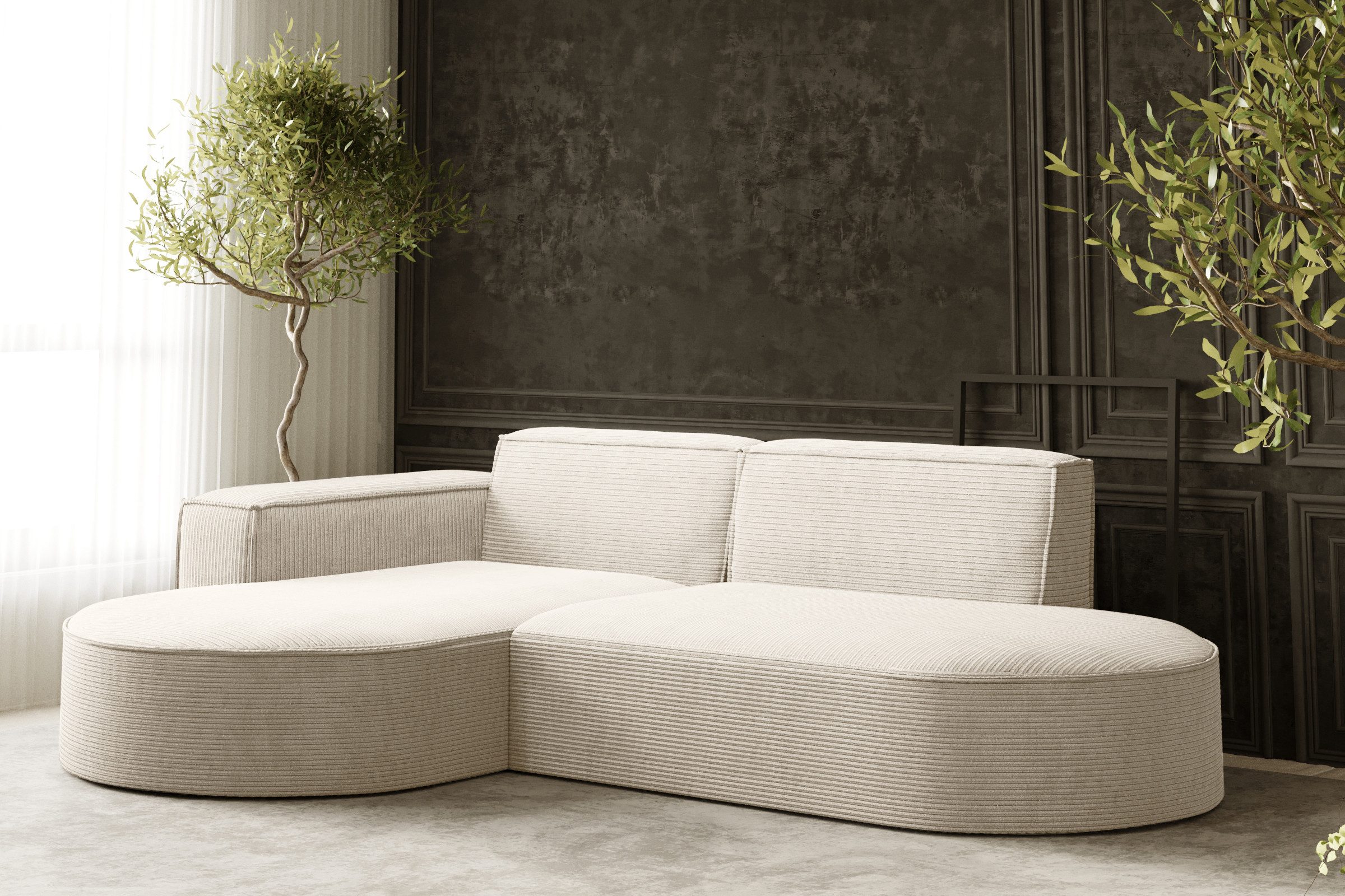 Kaiser Möbel Ecksofa Designer MODENA STUDIO L stoff Cord, Verita,Boucle, Ec günstig online kaufen