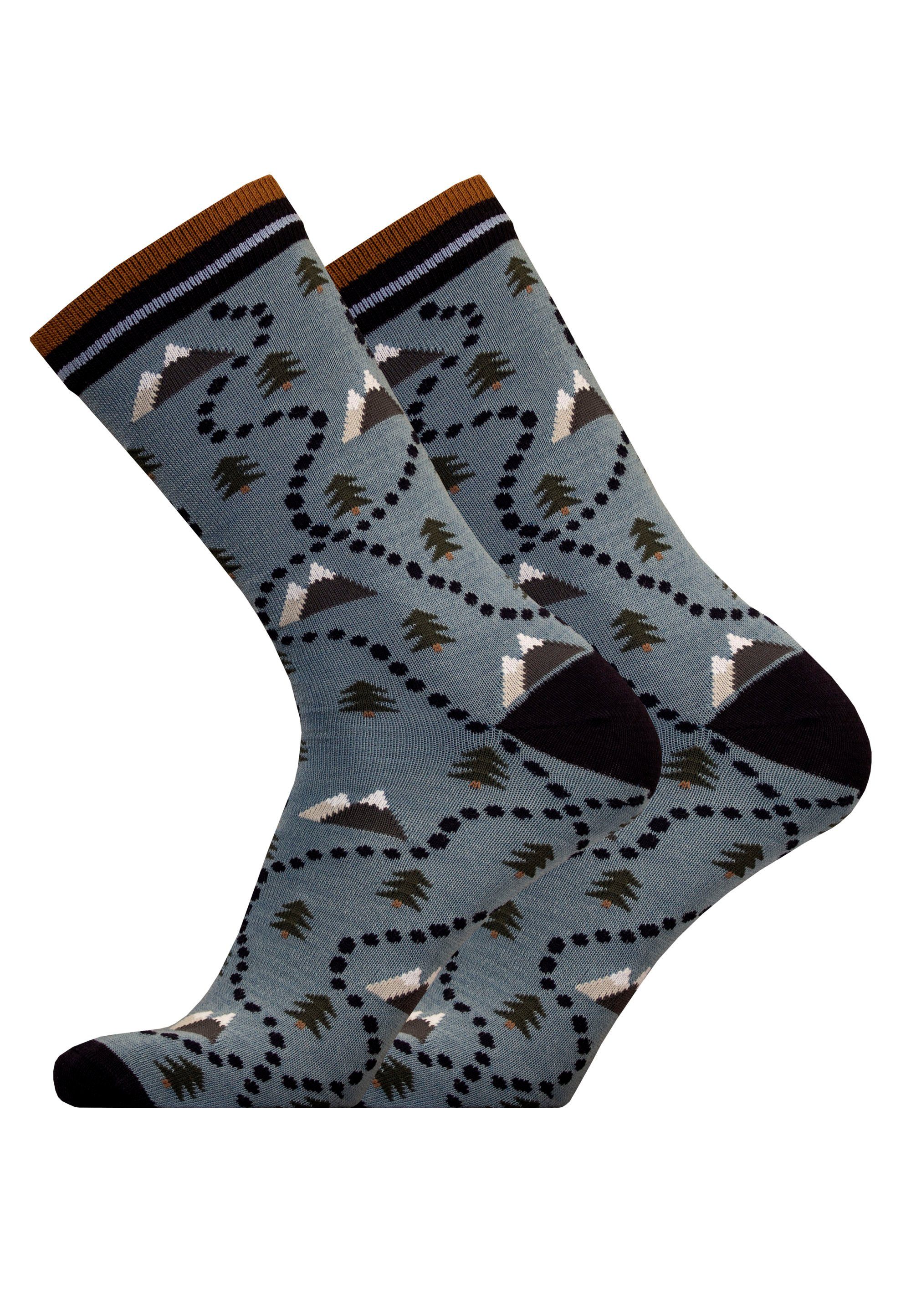 UphillSport Socken PATH (2-Paar) tollem blau Muster mit