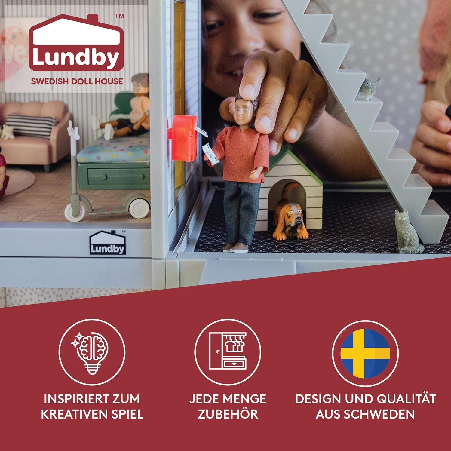 Lundby Biegepuppe Lundby Puppenhaus Puppen für Familie Puppenfamilie Nikki Biegepuppen