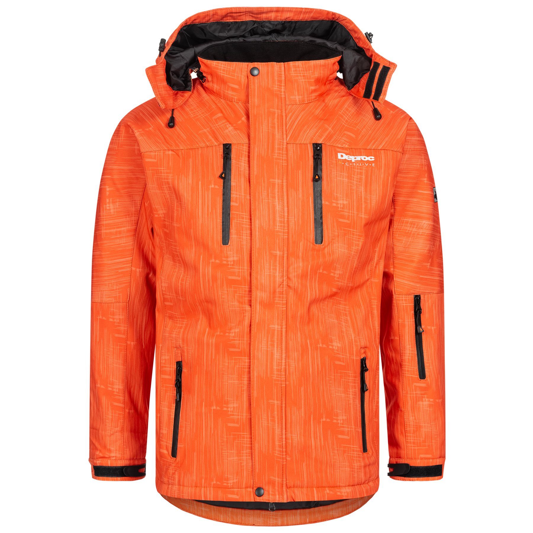 DEPROC Active Softshelljacke CHICOPEE NEW CS MEN mit abnehmbarer Kapuze, mit herausnehmbarem Schneefang orange