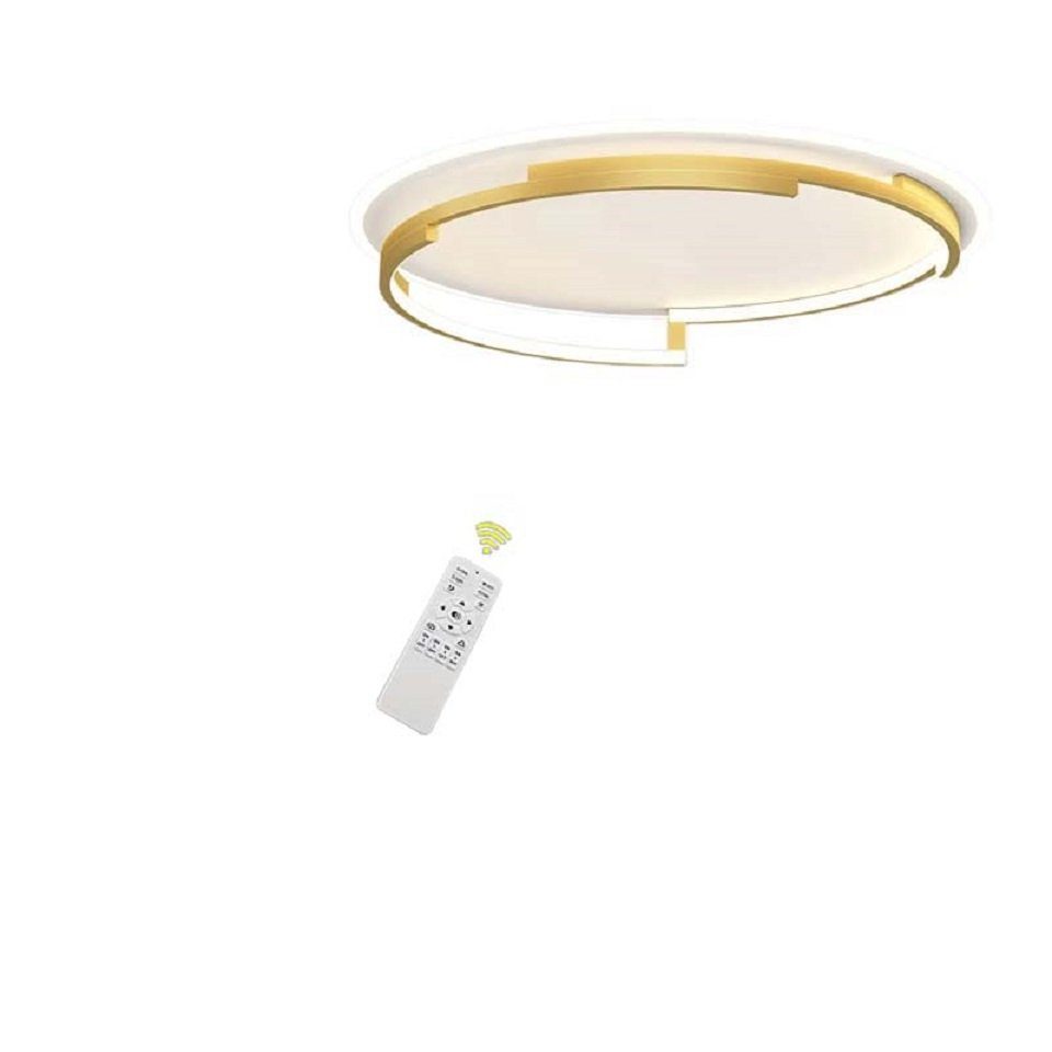 LED Stufenloses Deckenlampe Rund Warmweiß/Neutralweiß/Kaltweiß, Fernbedienung Dimmen LED Weiß+Gold Dimmbar Deckenleuchten Wohnzimmer, fest Daskoo LED 50cm mit Deckenleuchte, integriert,