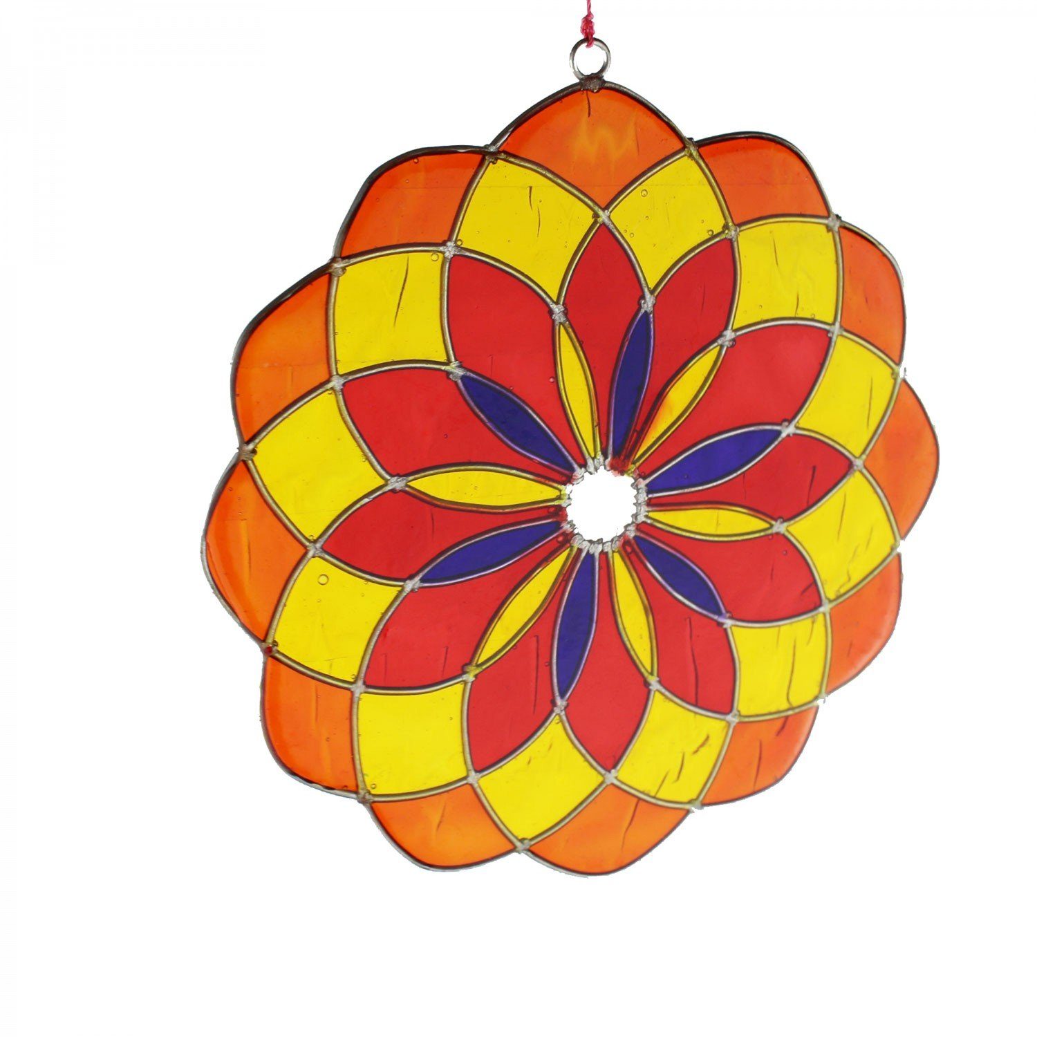 mitienda Fensterdekoration Fensterdeko Mandala, Fensterschmuck rot-gelb günstig online kaufen