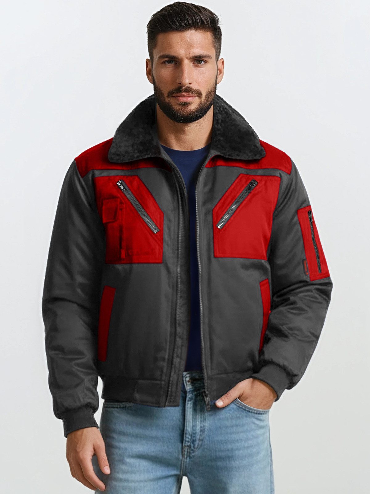 Pilotenjacke 4-in-1 Arbeitsjacke Übergangsjacke Winterjacke Wetterfest