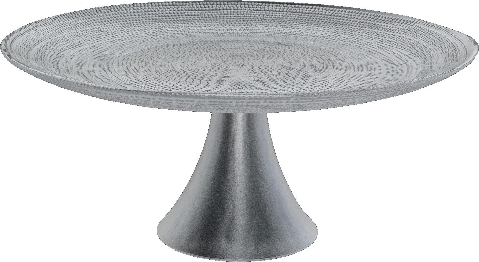 Koopman Kuchenplatte Silber, Glas, (1-tlg), Glas, Ø 28cm, Transparent mit Silberschimmer, erhöht, gewölbt