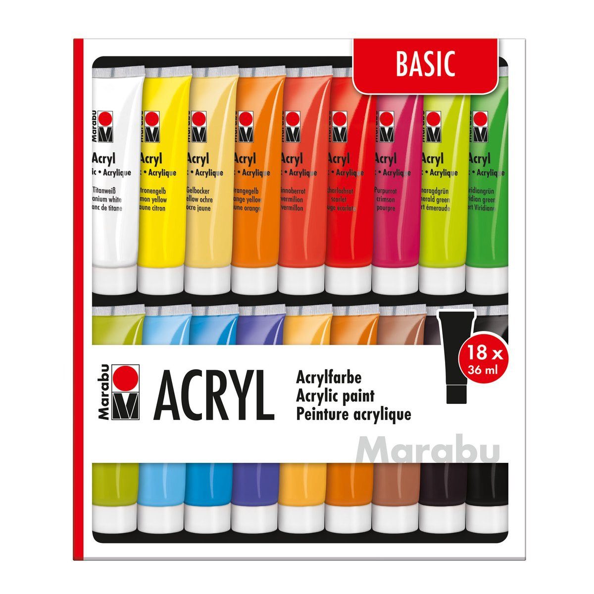 Marabu Acrylfarbe Marabu Acrylfarben Set 18x36ml