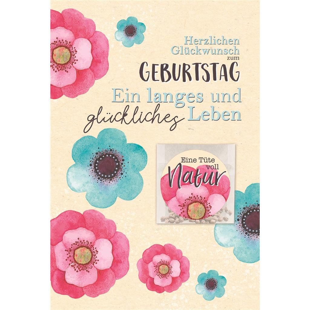 Grußkarten Geburtstag Gieß mich Karte mit Umschlag Blumen