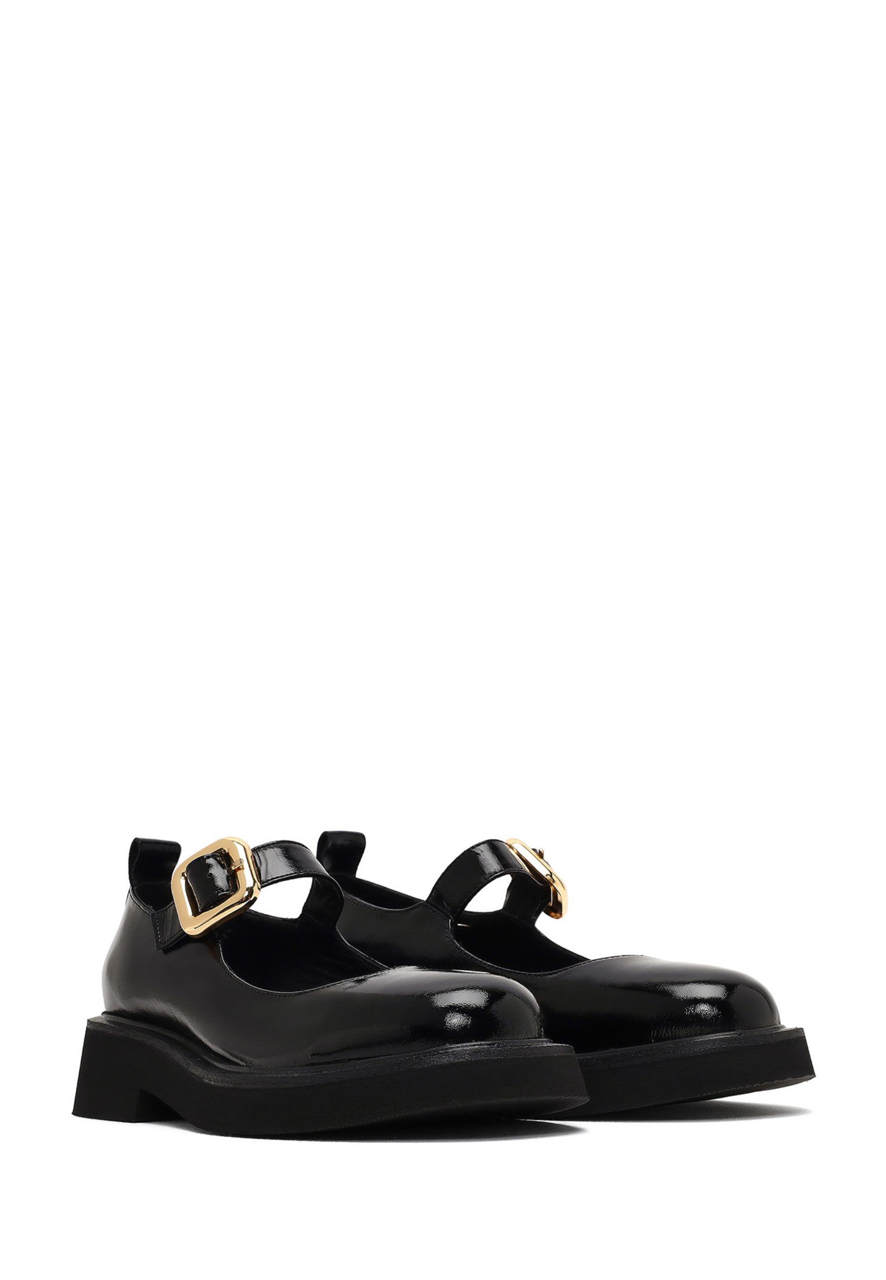 Derimod Ballerinas aus Lackleder Ballerina Klettverschluss, Lederfutter, TPU Sohle, Absatz 3 cm