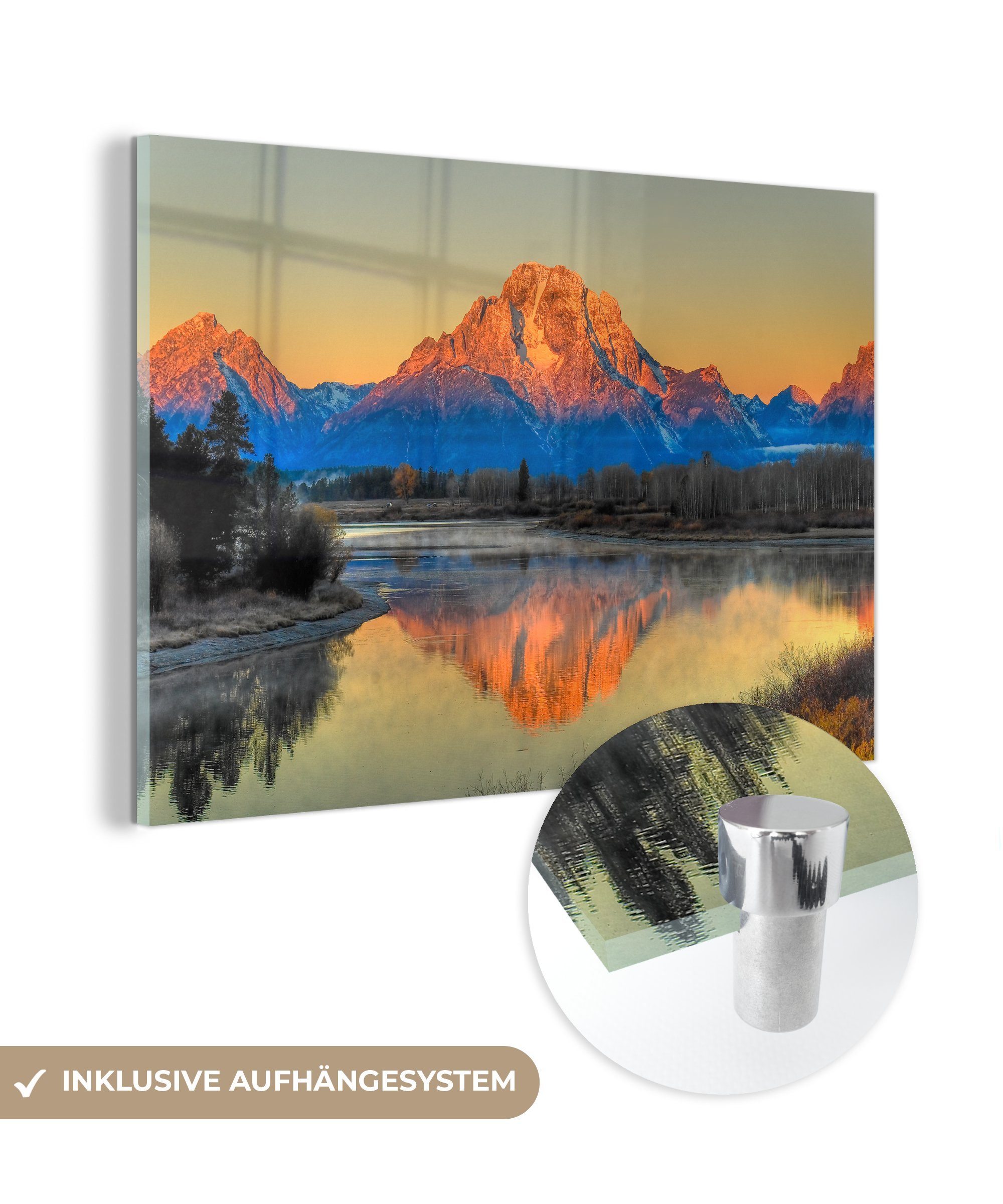 MuchoWow Wyoming, (1 Wohnzimmer & in Berge Acrylglasbild Schlafzimmer St), Acrylglasbilder