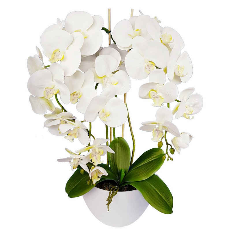 Kunstblume Orchidee, damich, Höhe 60 cm, Künstliche Orchidee im Blumentopf