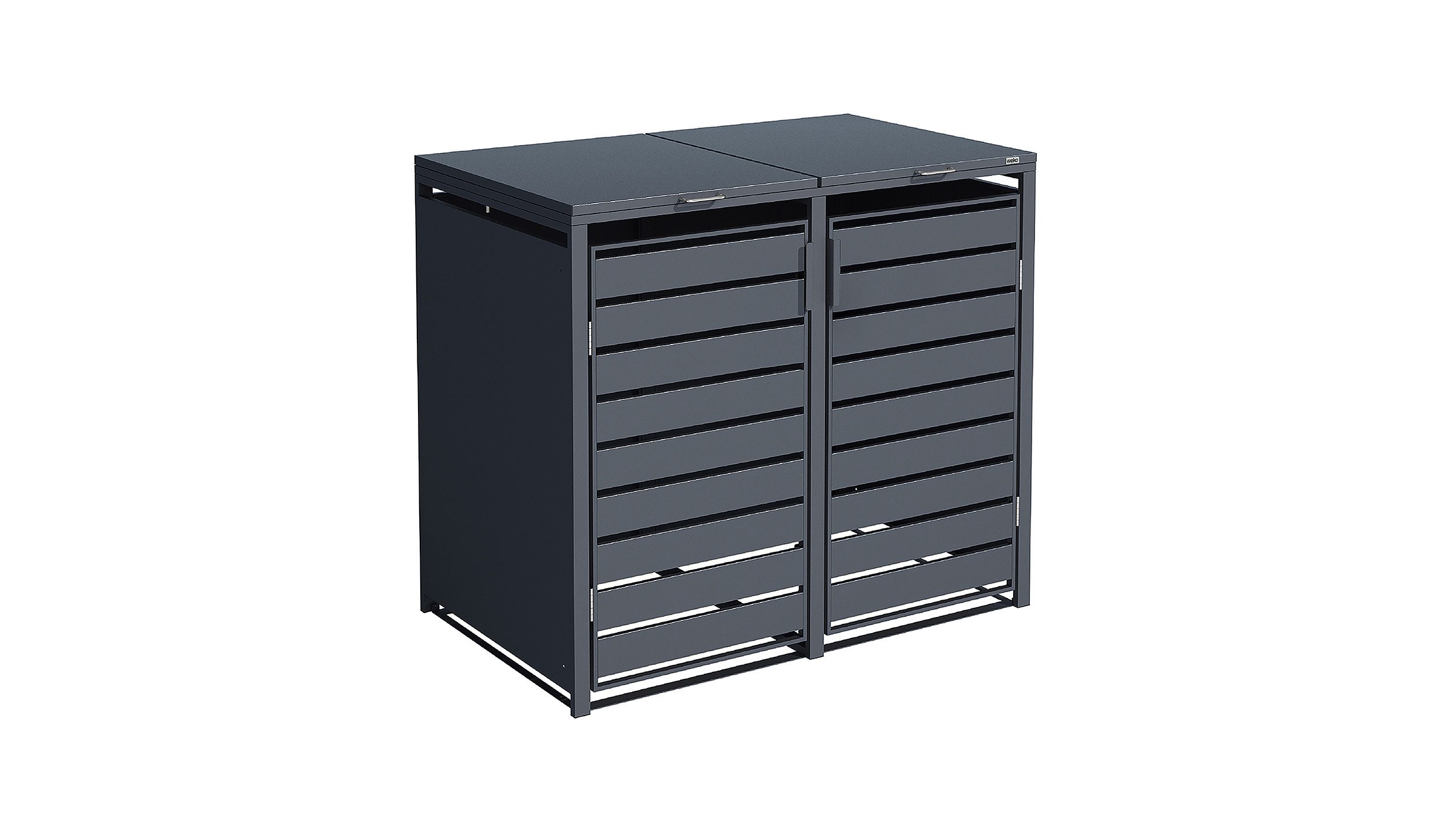 weka Mülltonnenbox Gary, Metall pulverbeschichtet, für 2 Mülltonnen, BxTxH: 132x80x116 cm