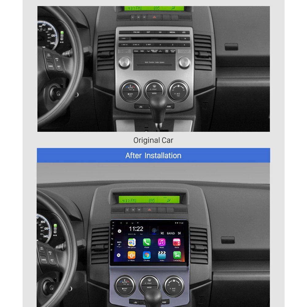 GABITECH Android Autoradio Für Mazda 5 BT 2005-2013 9" Touchscreen Einbau-Navigationsgerät GPS FM USB