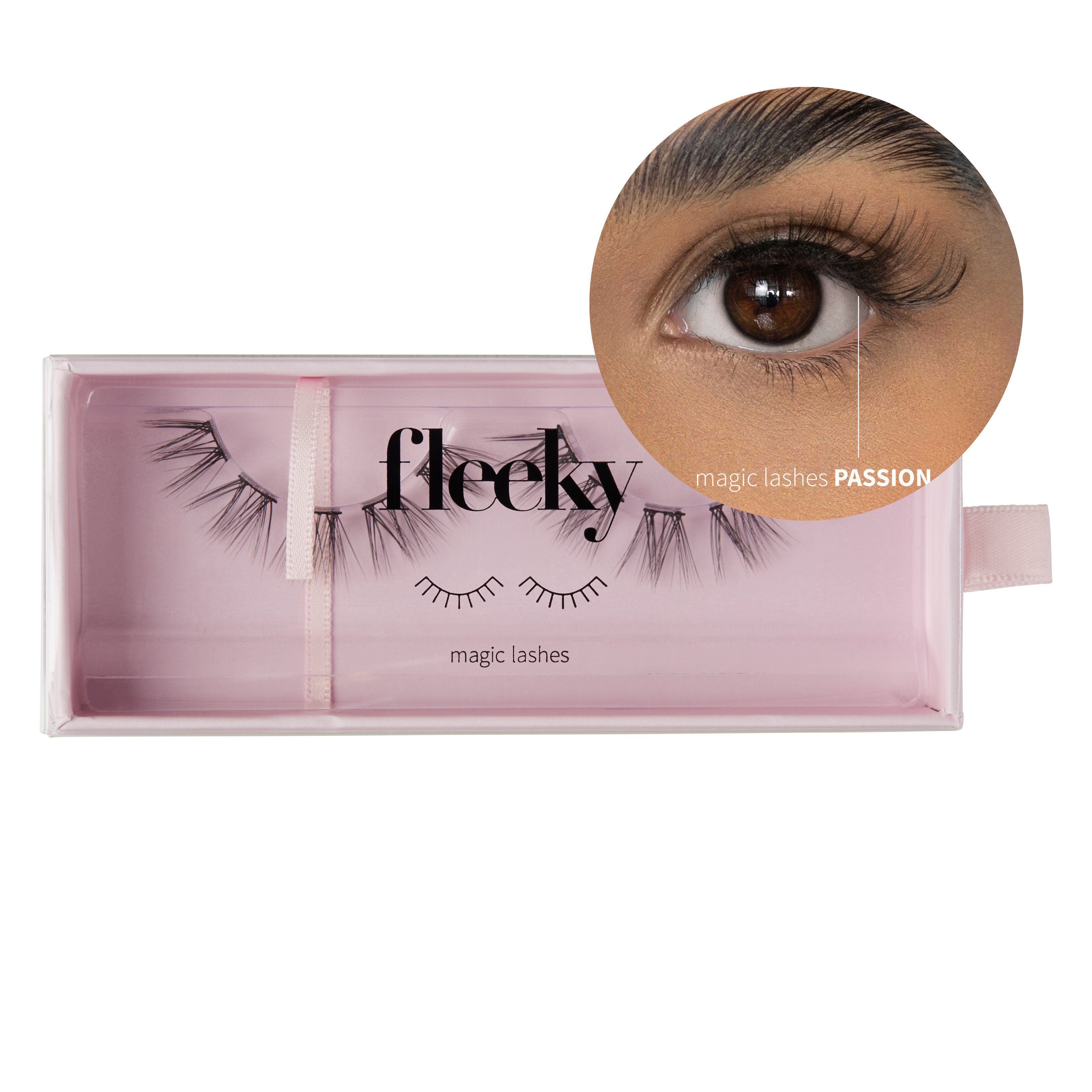 fleeky Bandwimpern fleeky Magic Lashes Passion - künstliche Wimpern, spar- set, vegane Wimpern mit natürlichem Schwung bis zu 20× wiederverwendbar