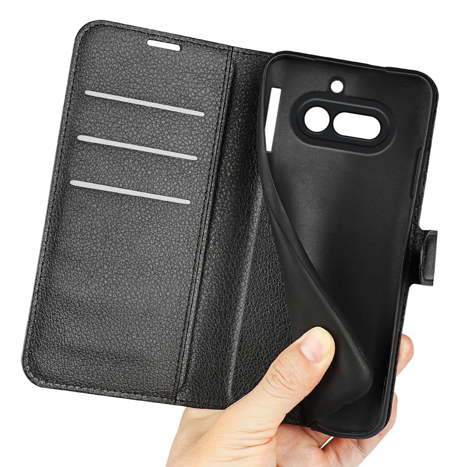betterfon Handyhülle für Nothing Phone Klapphülle mit Kartenfächern Magnetverschluss, 3 Kartenfächer, Magnetverschluss & Standfunktion – Bild 3 von 5