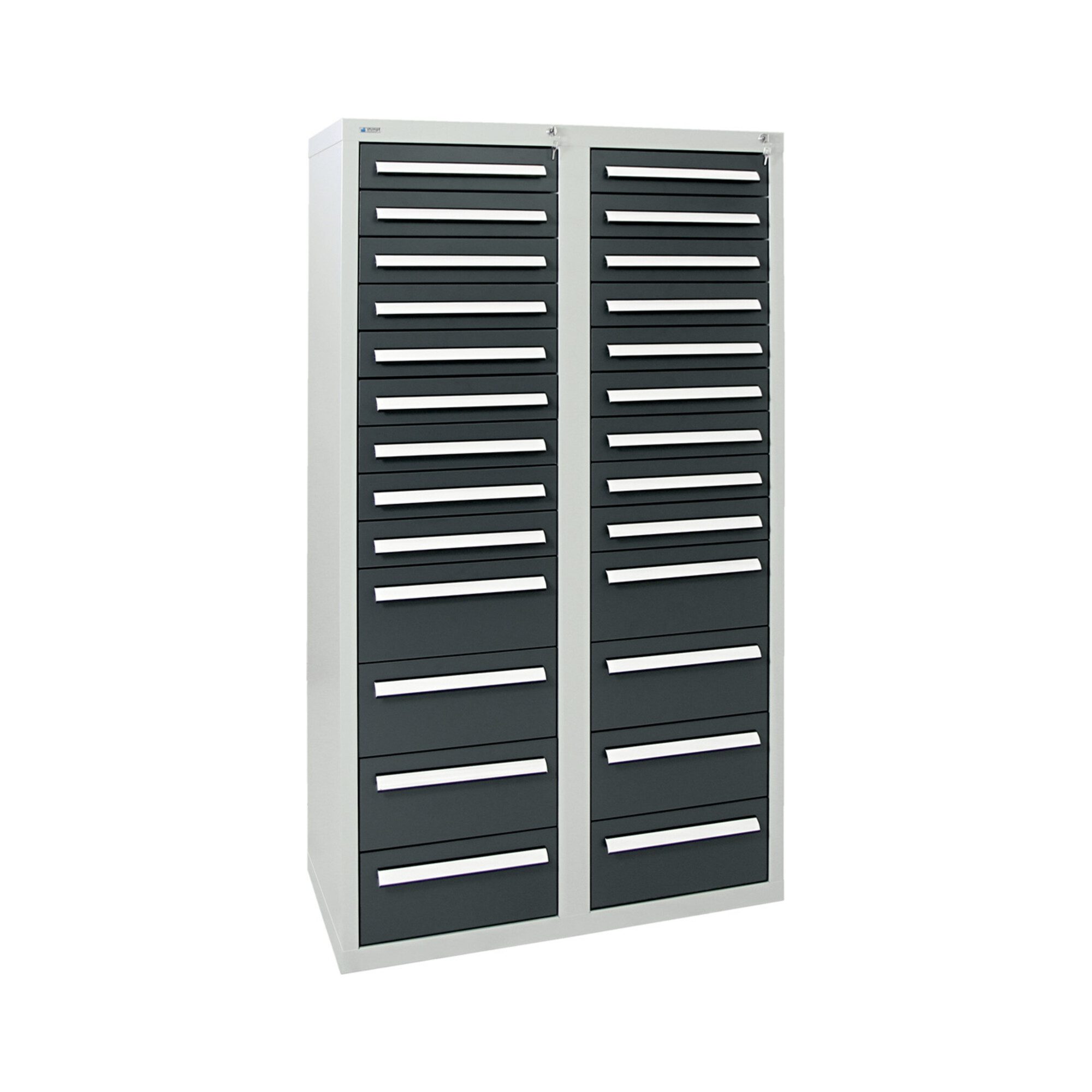 Stumpf Metall GmbH Werkzeugschrank Stumpf Schubladenschrank Serie T-100/35-1, RAL 7035/7016, 26 Schublade