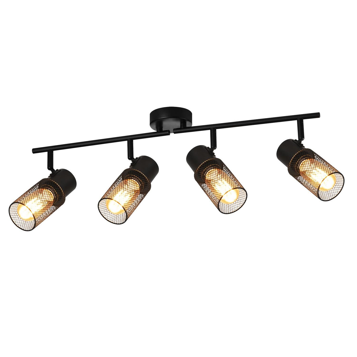 Nettlife Deckenstrahler Vintage Schwarz 1/2/3/4 Flammig günstig online kaufen