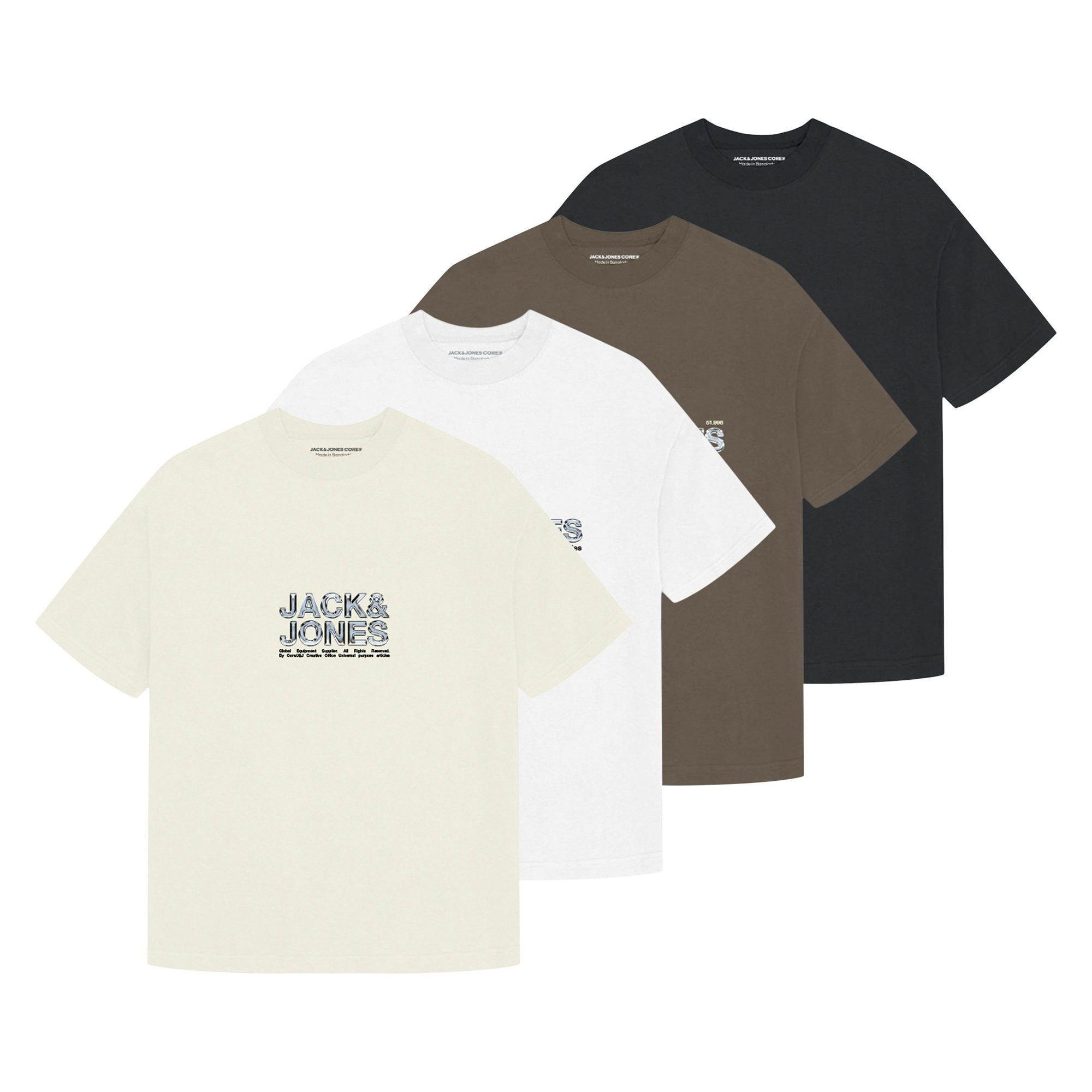 T-Shirt Herren T-Shirt 4er Pack Baumwolle