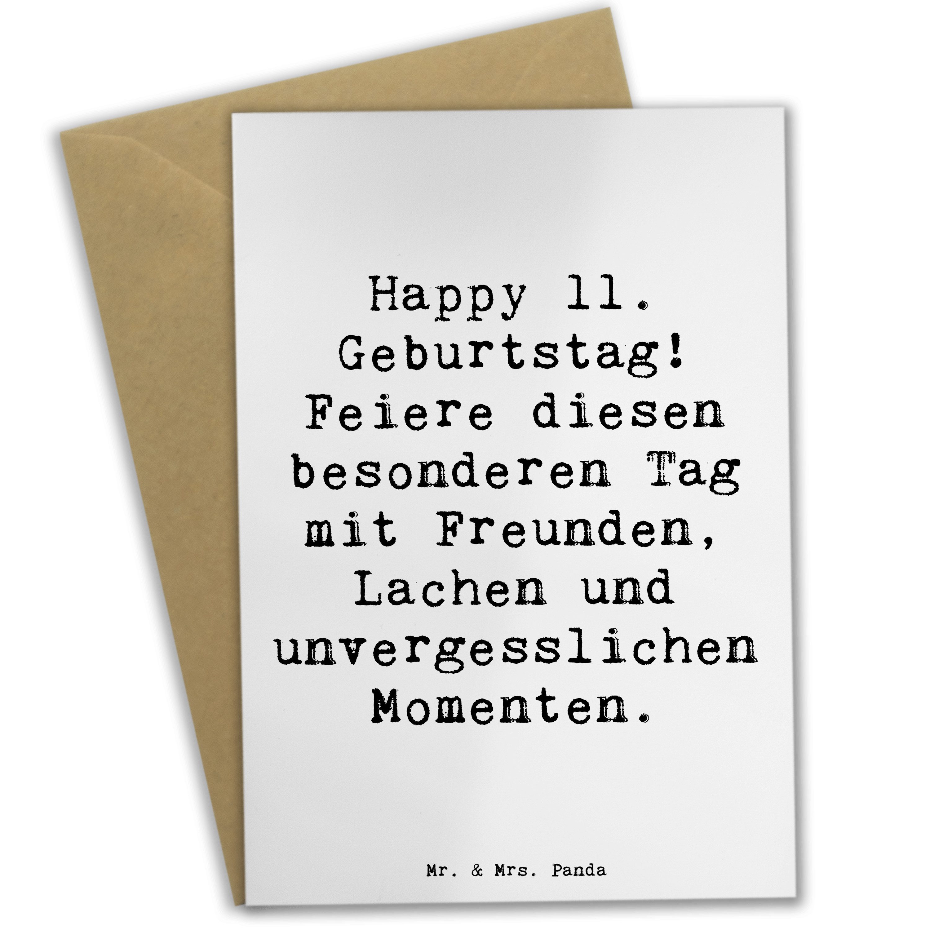 Grußkarte Spruch 11. Geburtstag Freude - Weiß - Geschenk, Geburtstagskind, Gruß