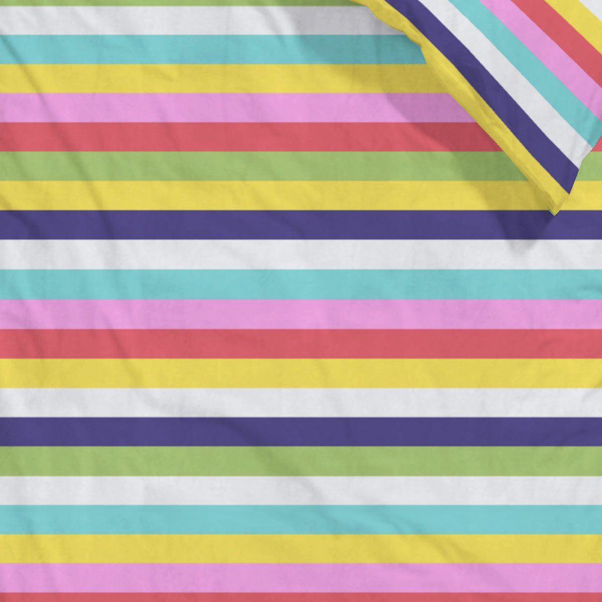 TRAUMSCHLAF Bettwäsche Rainbow, Biber, 3 teilig, buntes Streifendesign für günstig online kaufen