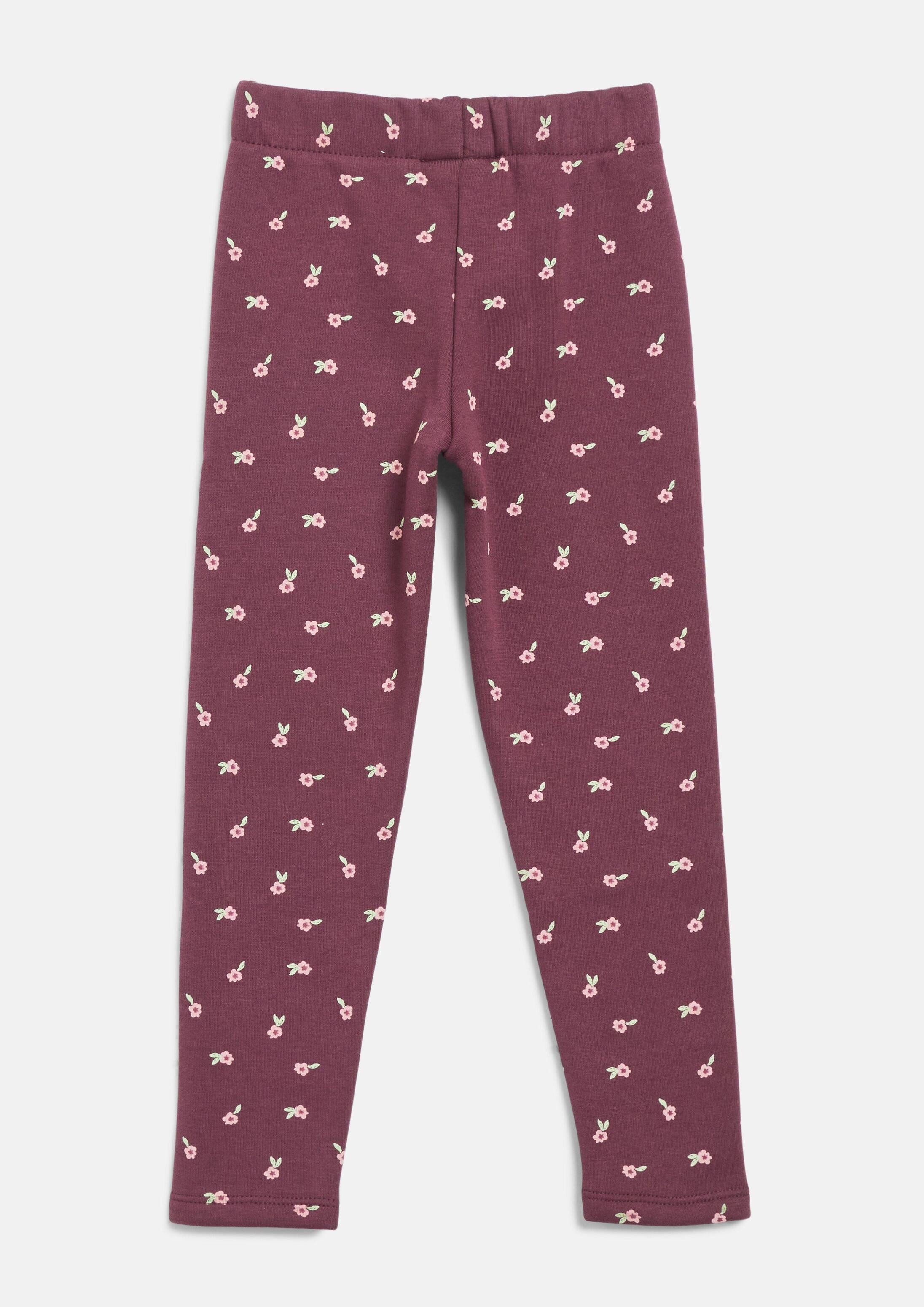 s.Oliver Leggings Leggings Thermofleece-Leggings mit Blumenmuster