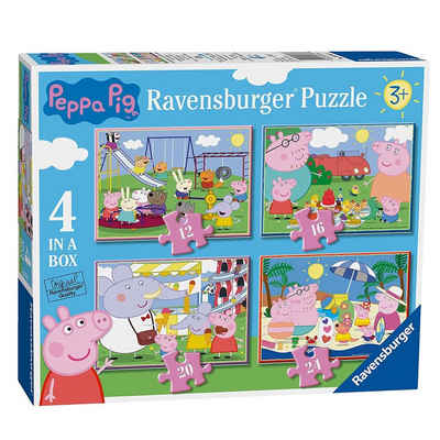 Peppa Pig Puzzle »4 in 1 Puzzle Box Peppa Wutz Peppa Pig Ravensburger Kinder Puzzle«, 24 Puzzleteile