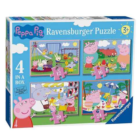 Peppa Pig Puzzle 4 in 1 Kinder Puzzle Peppa Wutz Peppa Pig Ravensburger, 24 Puzzleteile