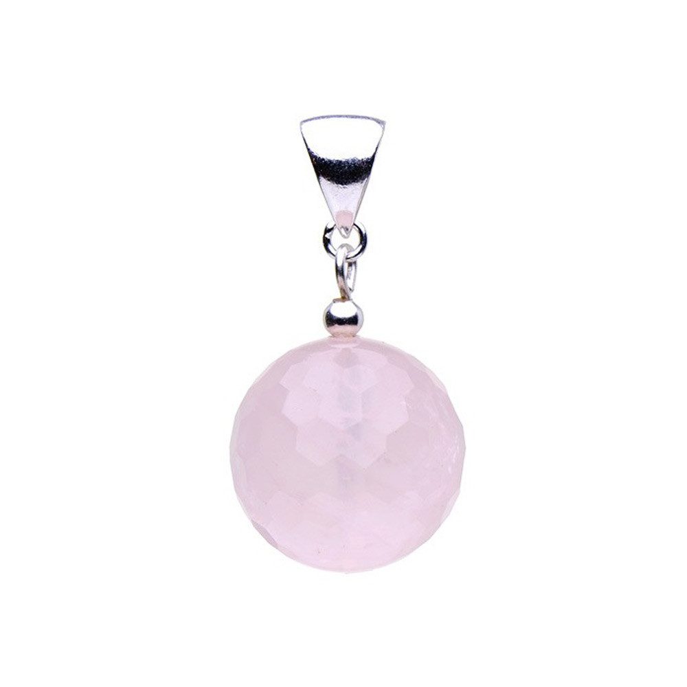 Schmuck Krone Kettenanhänger Anhänger aus Rosenquarz & 925 Silber, Silber 925