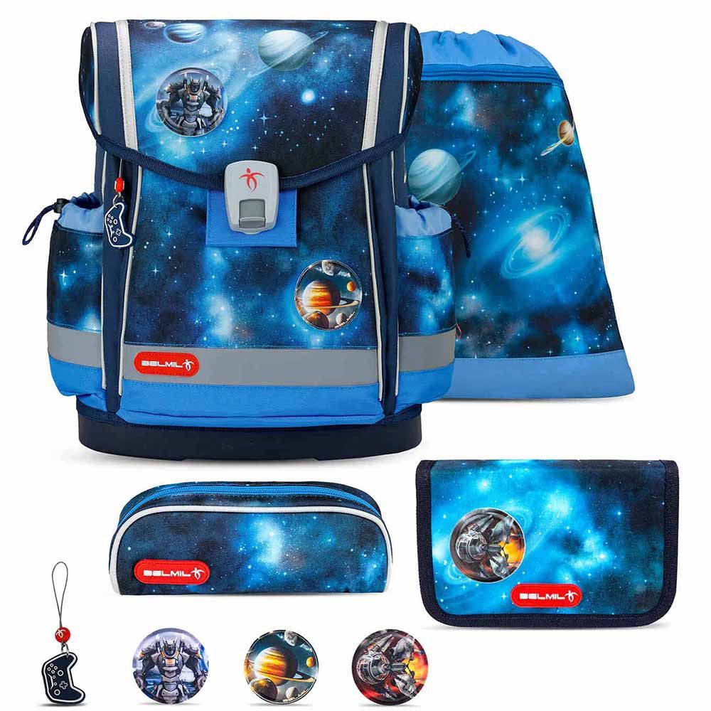 Belmil Schulranzen Set Classy Plus 10-teilig 2025 Jungen Galaxy Light