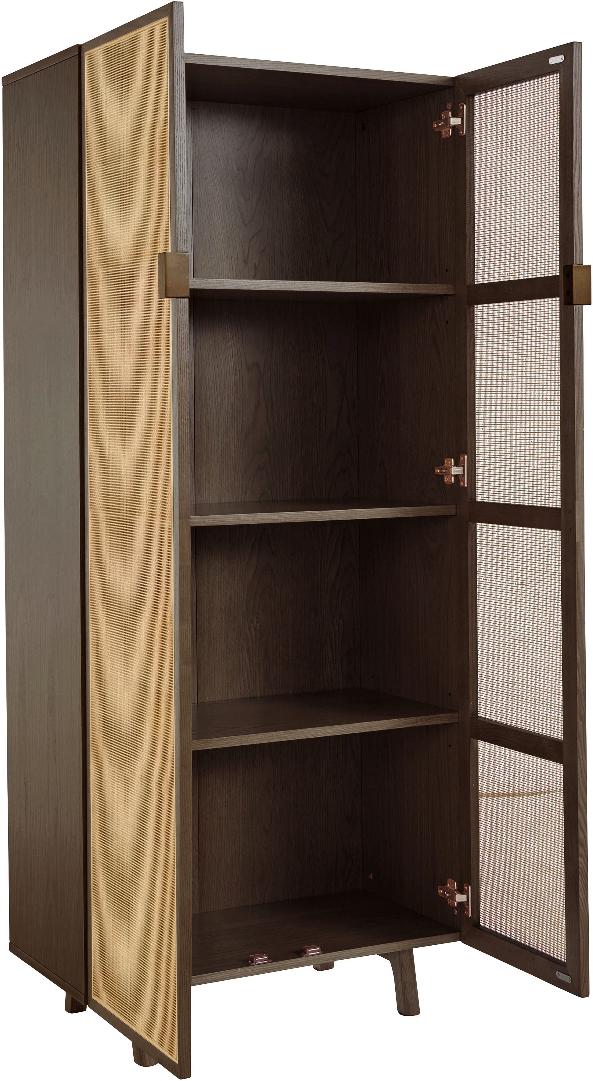 LeGer Home by Lena Gercke Highboard Lina, Mit Rattan Einsatz, 4 Innenfächer, teilmassiv – Bild 4 von 5
